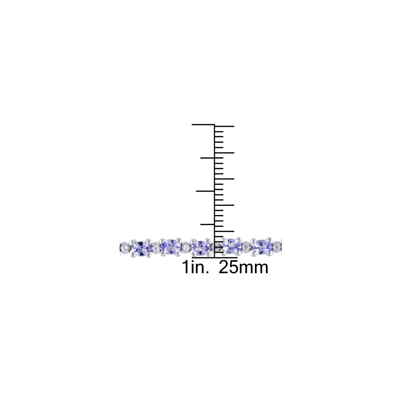 4,40 carats Bracelet tanzanite et topaze blanc en argent sterling