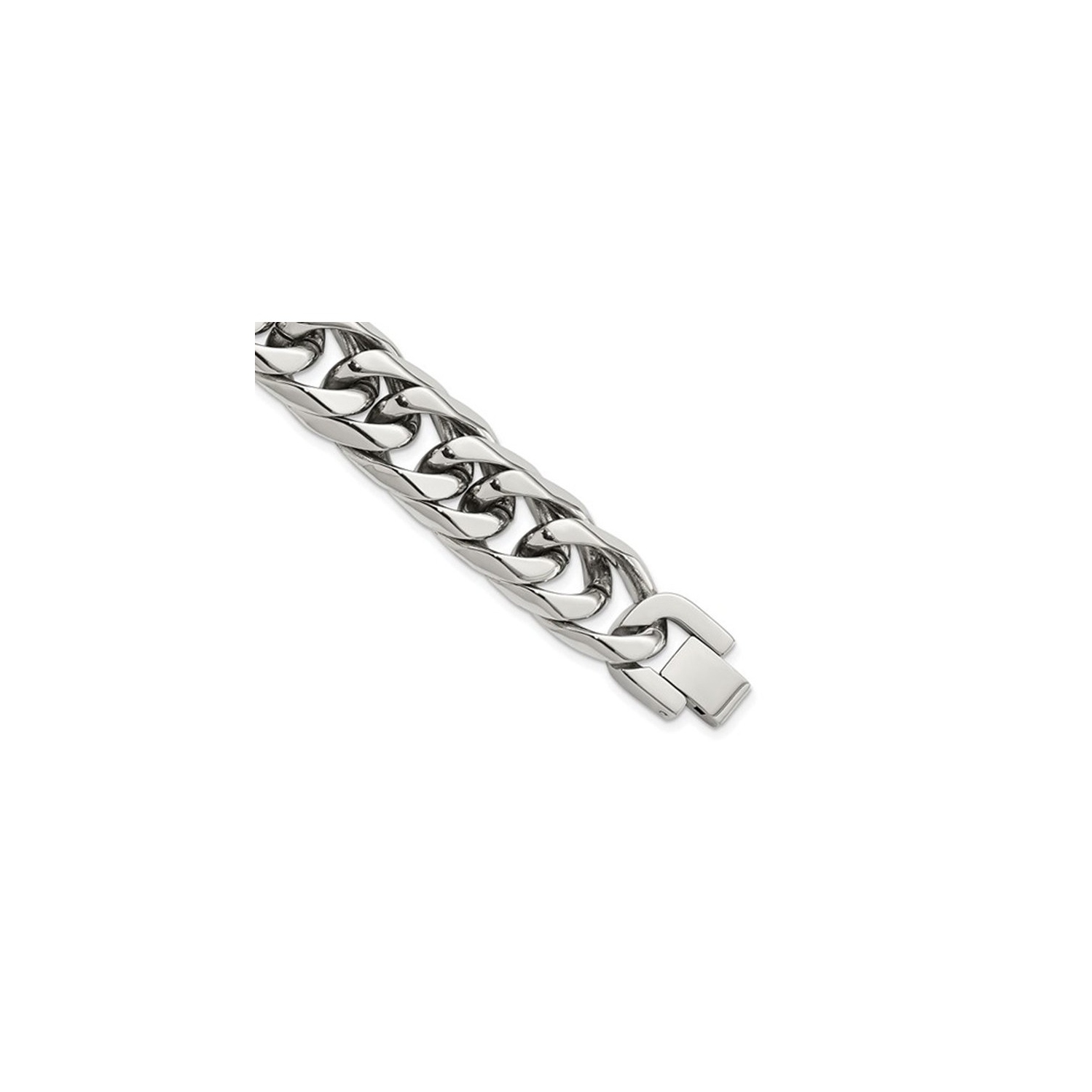 Bracelet ?á liaison de trottoir lourde en acier inoxydable pour hommes