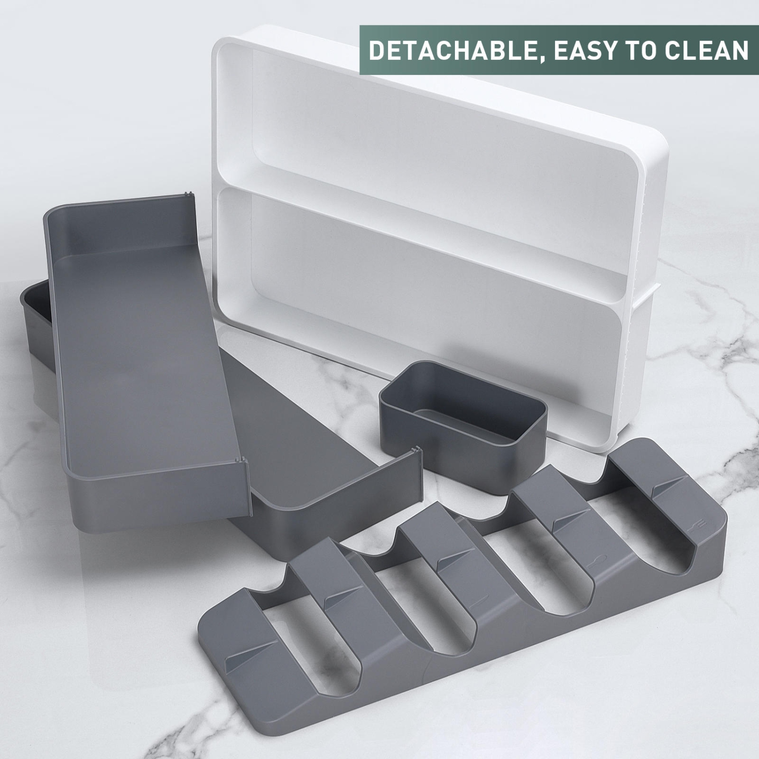 Organisateur de tiroir en plastique pour ustensiles de cuisine extensible et réglable pour le stockage de la maison - LIVINGbasics®