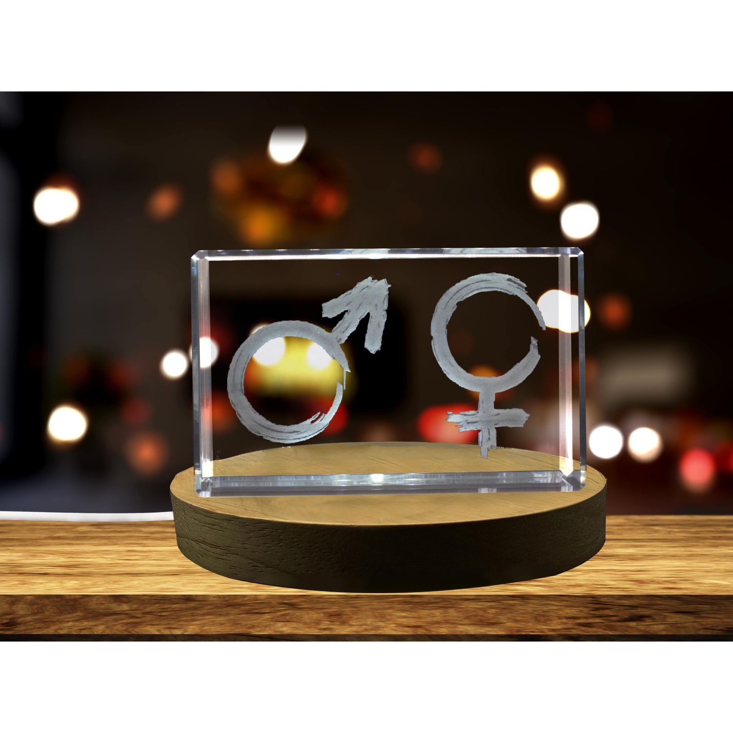 Gender Symbols 3D Engraved Crystal 3D Engraved Crystal Keepsake/Gift/Decor/Collectible/Souvenir