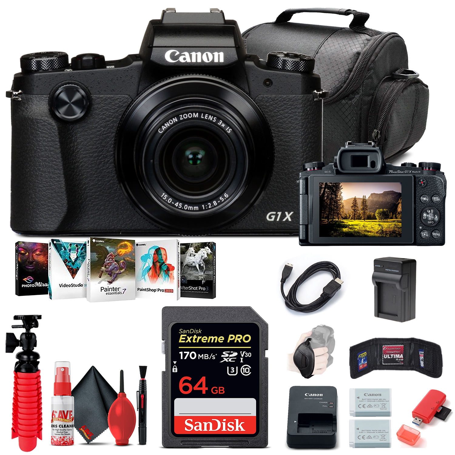 Canon PowerShot G1 X Mark III Digital Camera + 64GB Card Starter Bundle