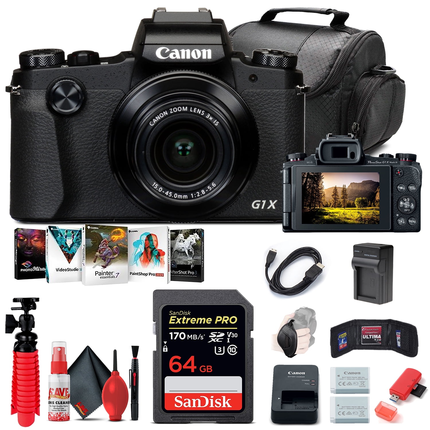 Canon PowerShot G1 X Mark III Digital Camera + 64GB Card Starter Bundle