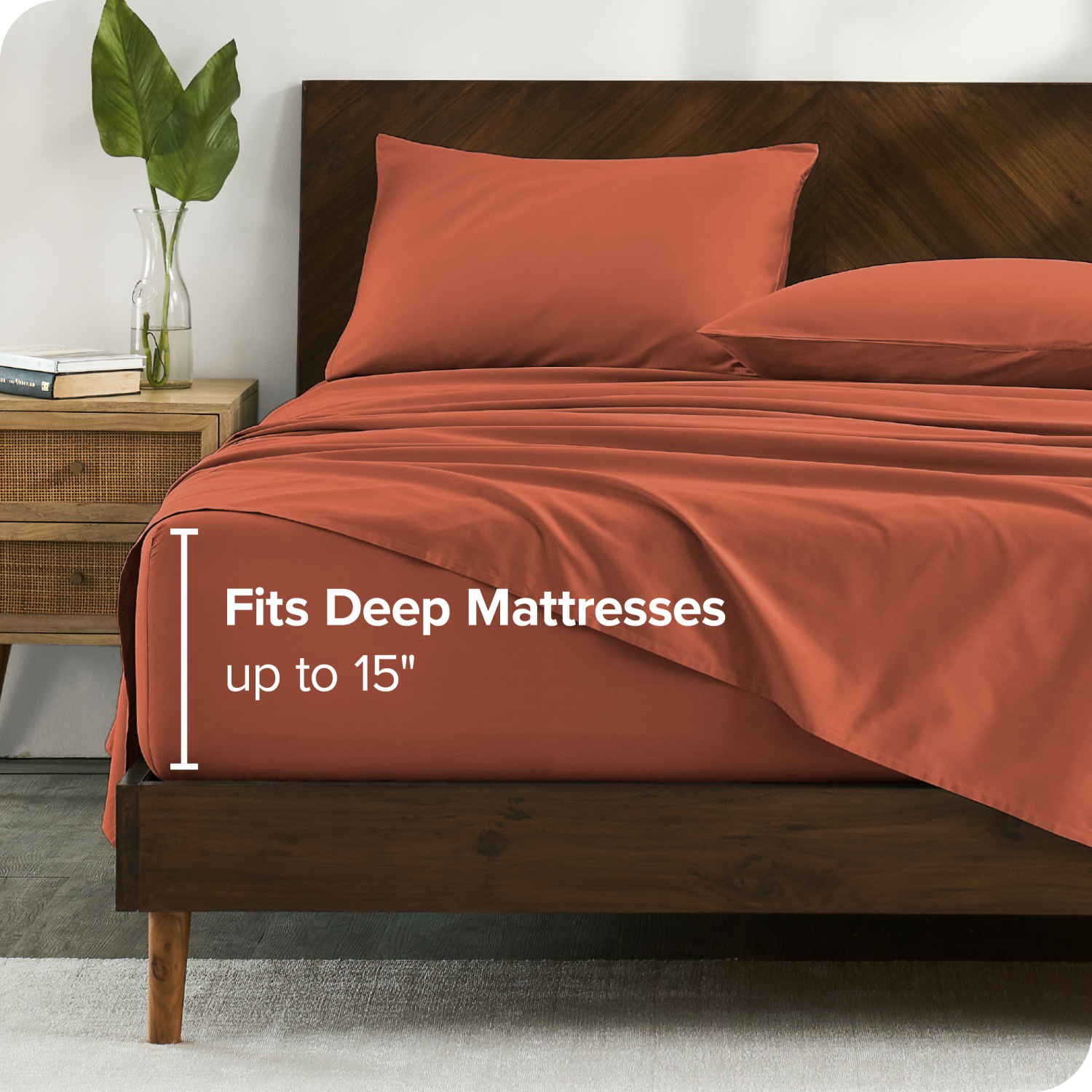 Bare Home 100% Organic Cotton Sheet Set - Crisp Percale Weave - Lightweight & Breathable