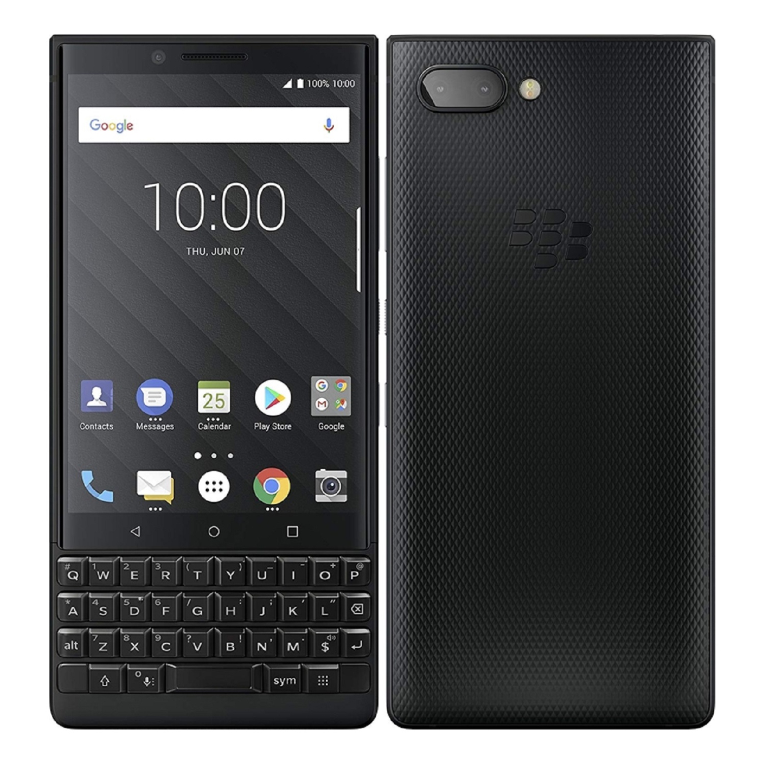 Refurbished - Blackberry Key 2 64GB (BBF100-2) - GSM Unlocked Smartphone - Black - International Model - Certified Refurbished