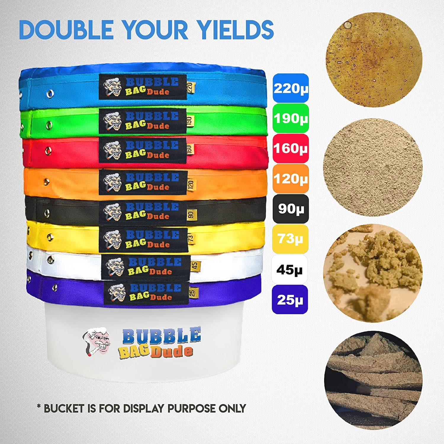 Bubble Bags 5 Gallon 8 Hash Bag Set Herbal Ice Bubble Bag Essence Extractor Kit