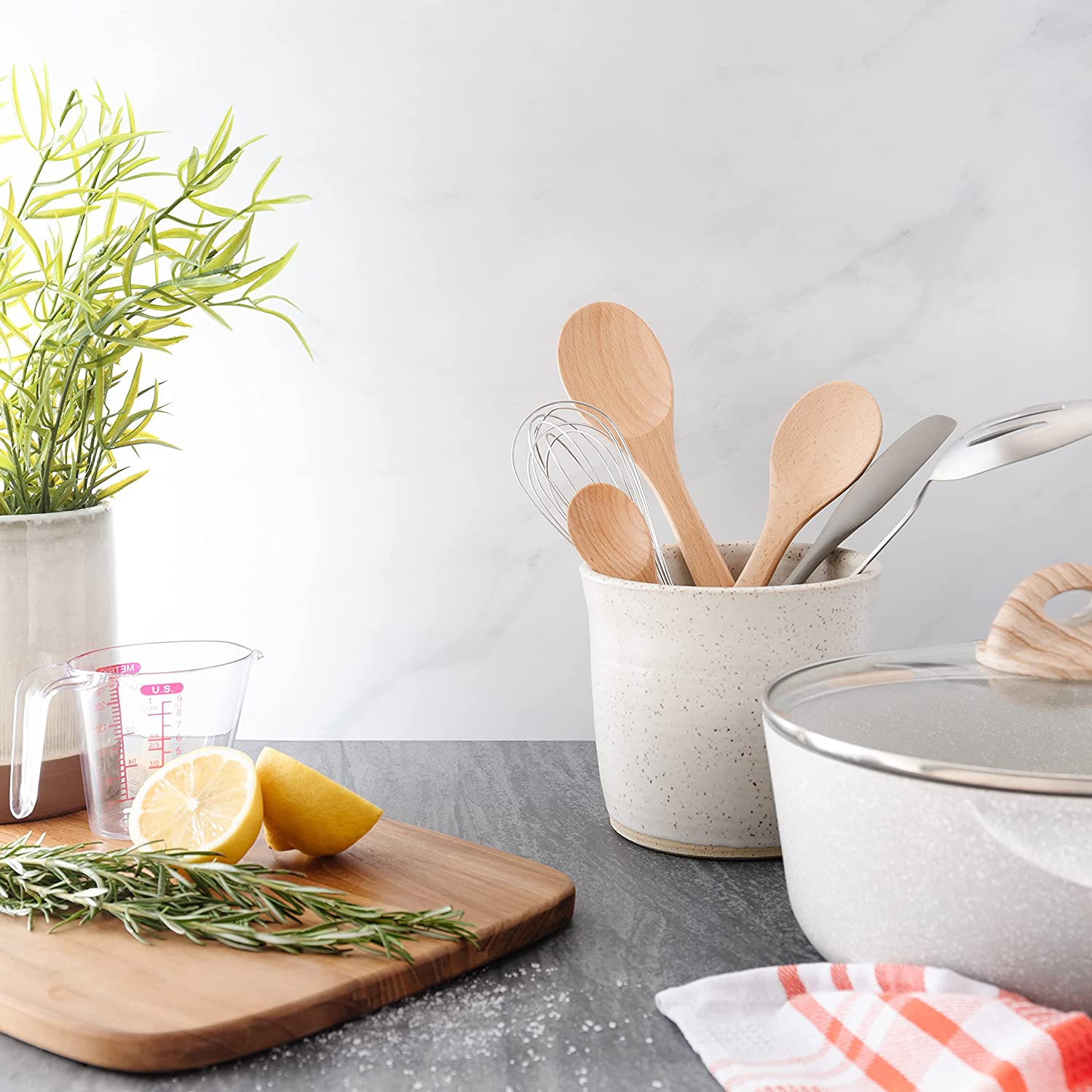 Chef Pomodoro Wooden Spoons for Cooking 3-Piece Set, Solid Beechwood | 12-Inch, 10.5-Inch, 8-Inch | Soup Spoon Kitchen Wood Mixing Essentials