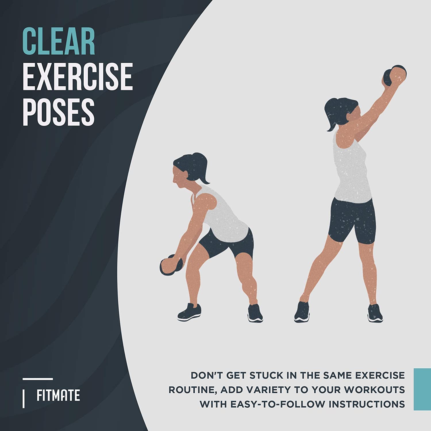 FitMate Dumbbell Workout Exercise Poster - Workout Routine with Free Weights, Home Gym Decor, Room Guide