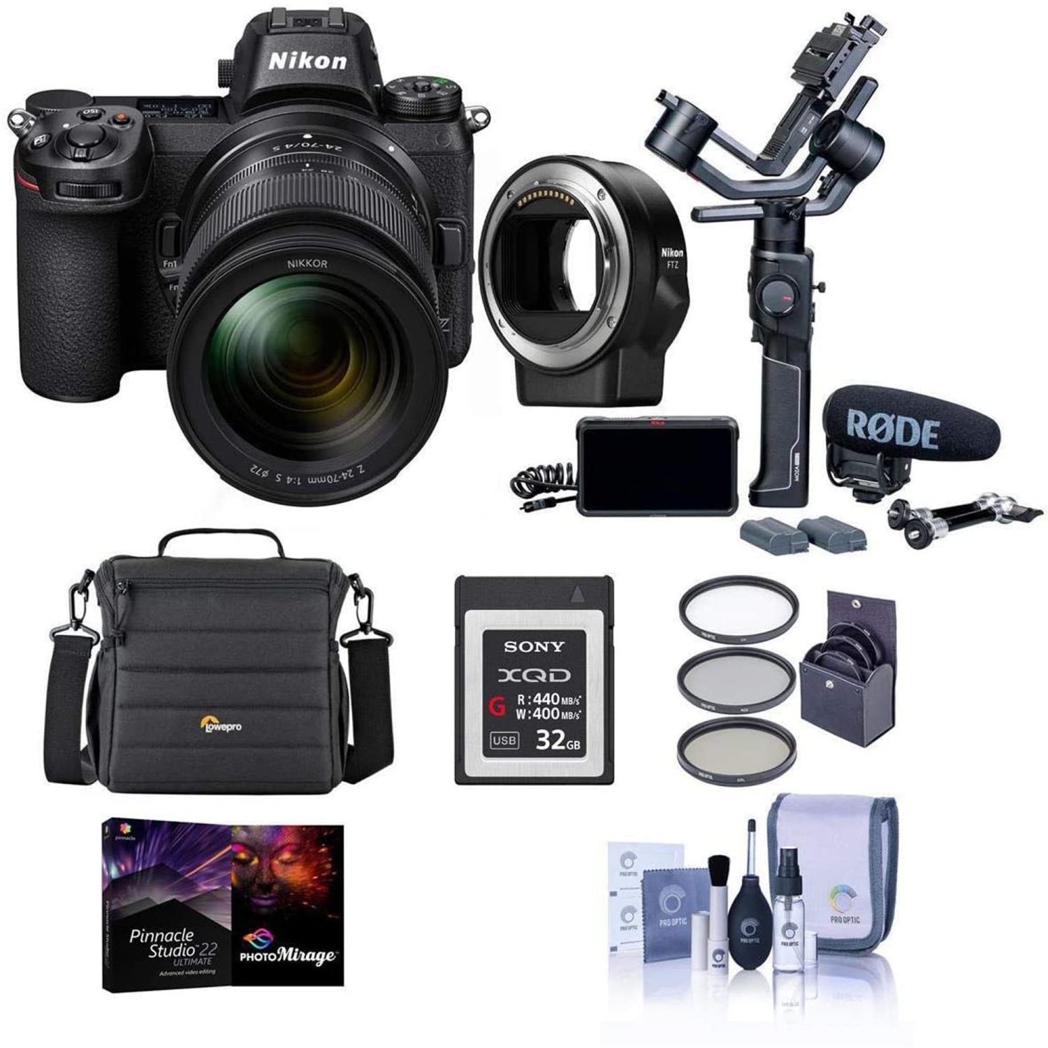 Nikon Z6 Mirrorless Digital Camera with 24-70mm Lens & Filmmaker's Kit with Accessory Bundle