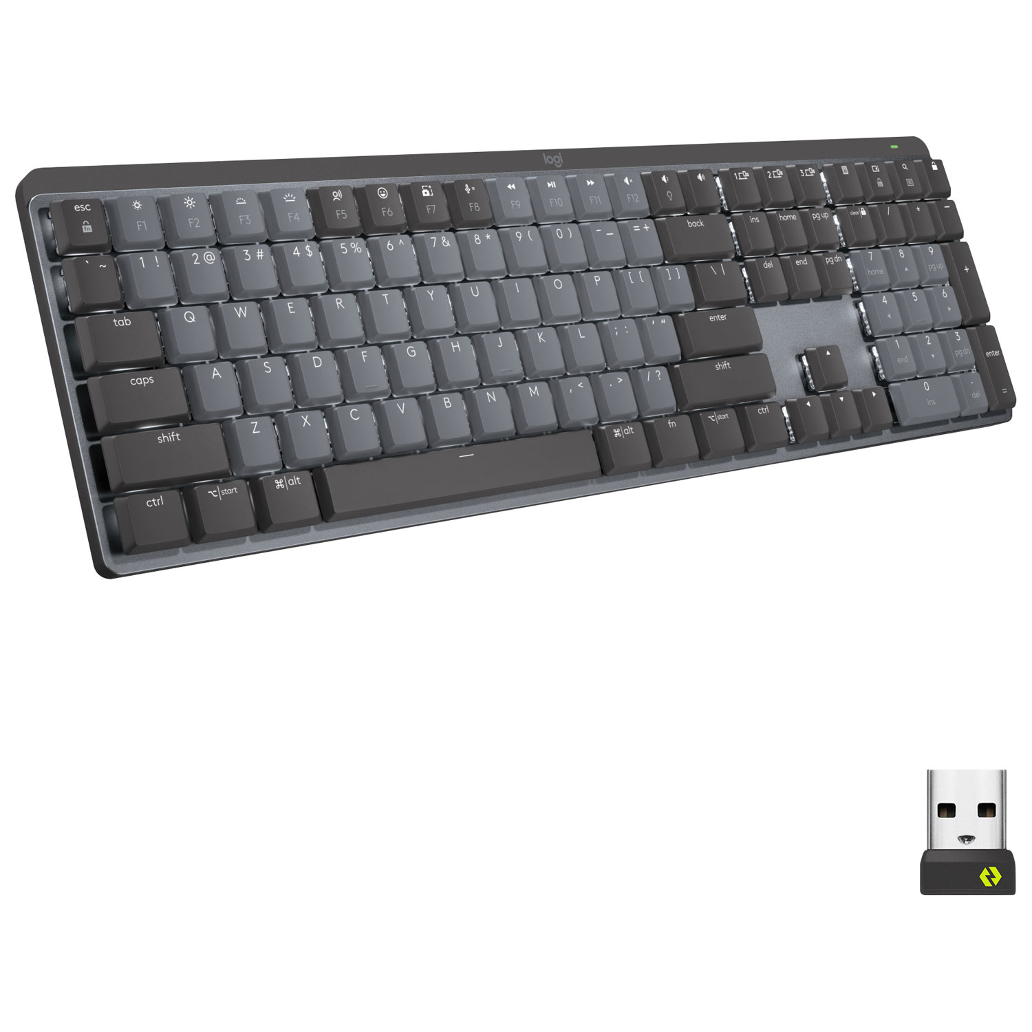 Logitech MX Mechanical Wireless Full-size Backlit Tactile Keyboard - Graphite