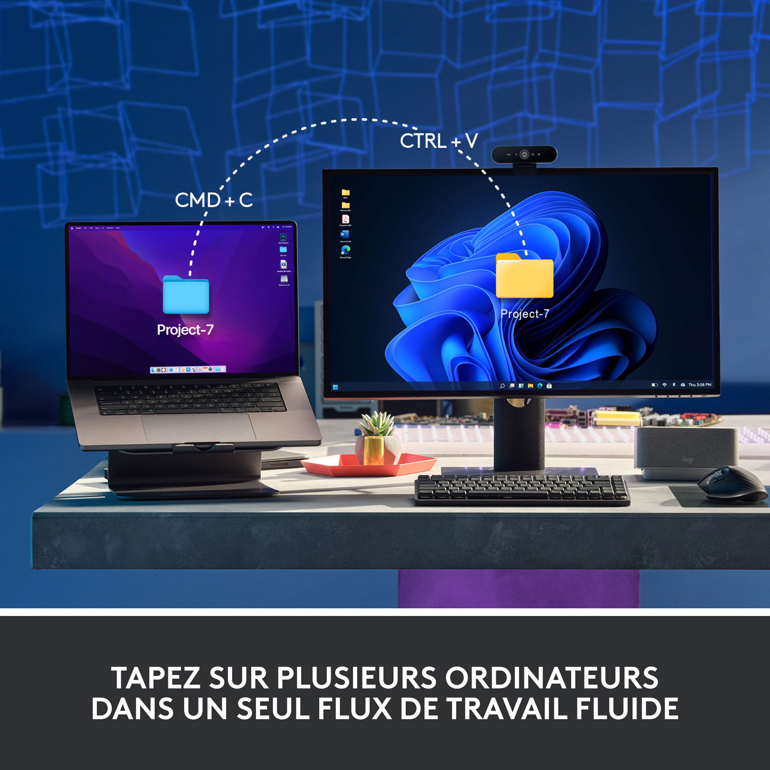 Clavier mécanique à clic rétroéclairé compact sans fil MX Mini de Logitech - Graphite