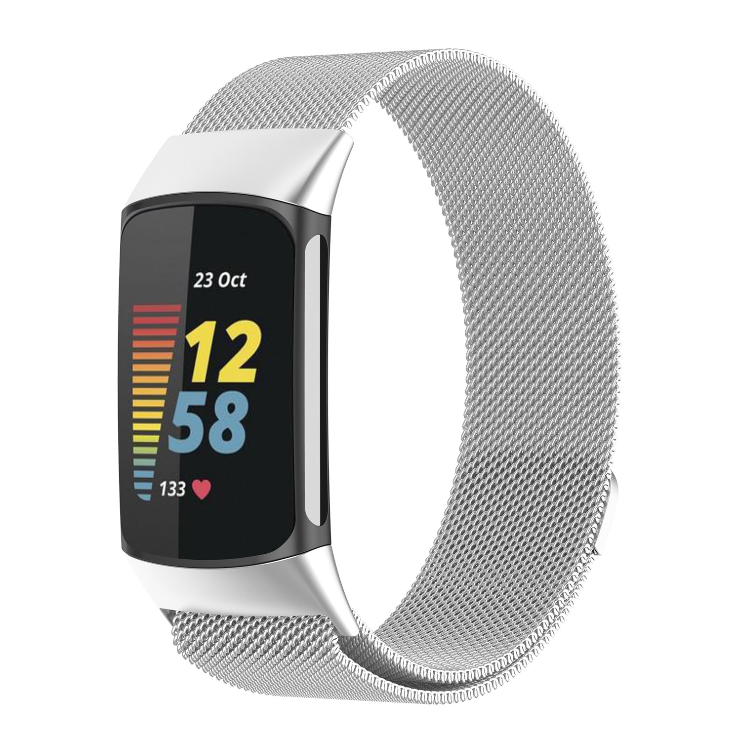 Compatible avec le bracelet ajustable charge 5 de Fitbit, le bracelet en métal de remplacement pour hommes et femmes