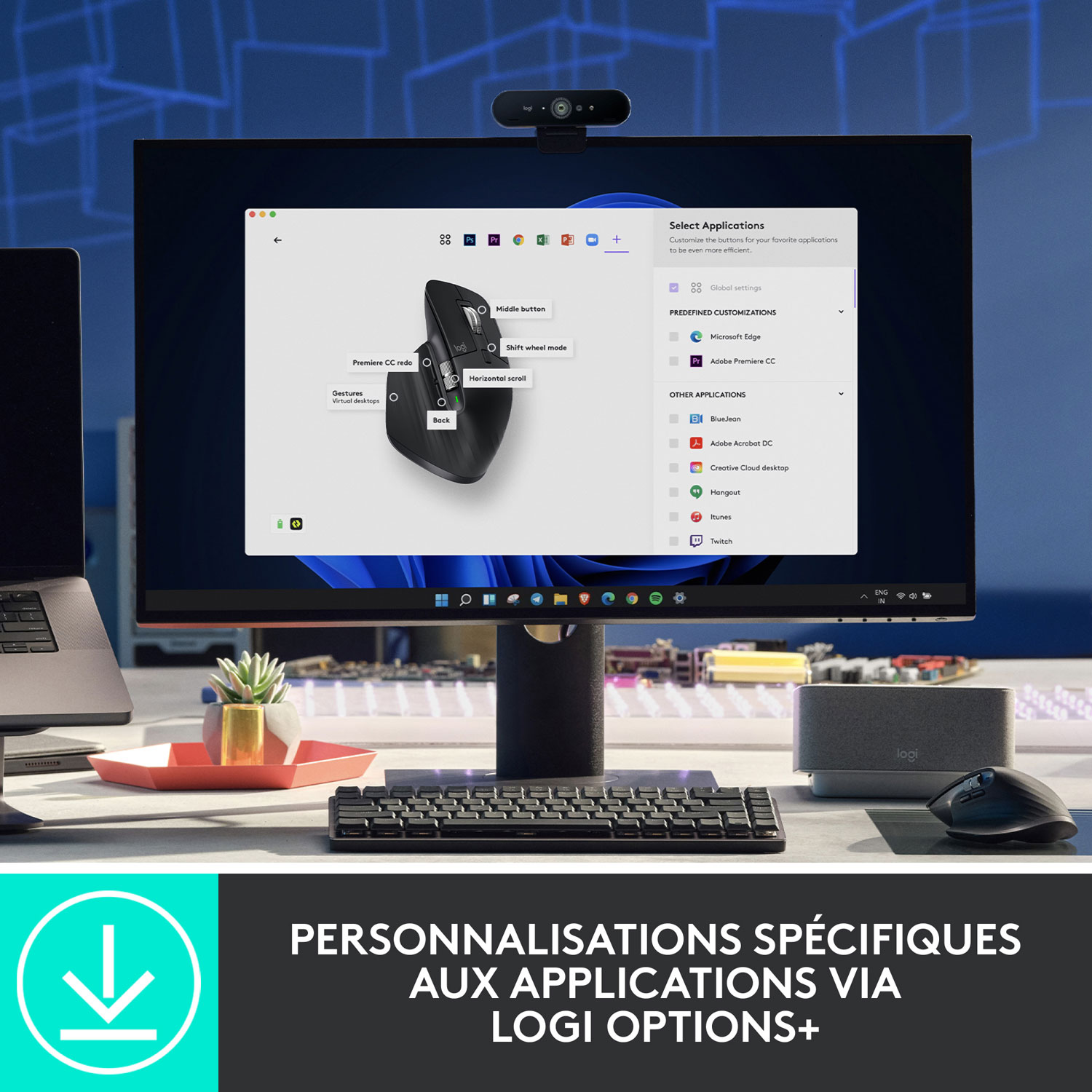 Souris sans fil MX Master 3S de Logitech - Noir