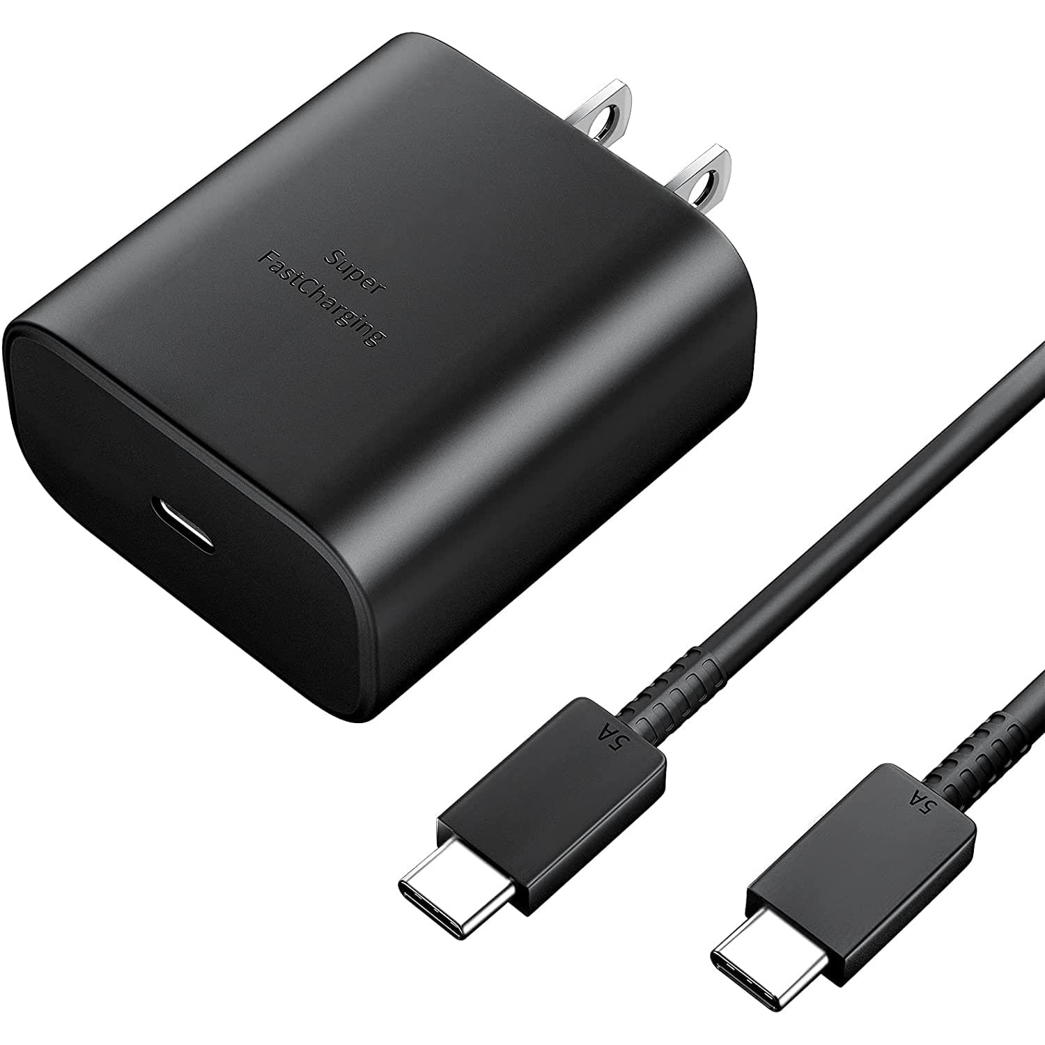 45W USB-C Super Fast Charging Wall Charger| USB C to C charging cable included| for Samsung Galaxy S22 S21 S20 Ultra Plus Note 10+,Google Pixel,Note 20| Universal Compatibility| Combo/Black| GA|