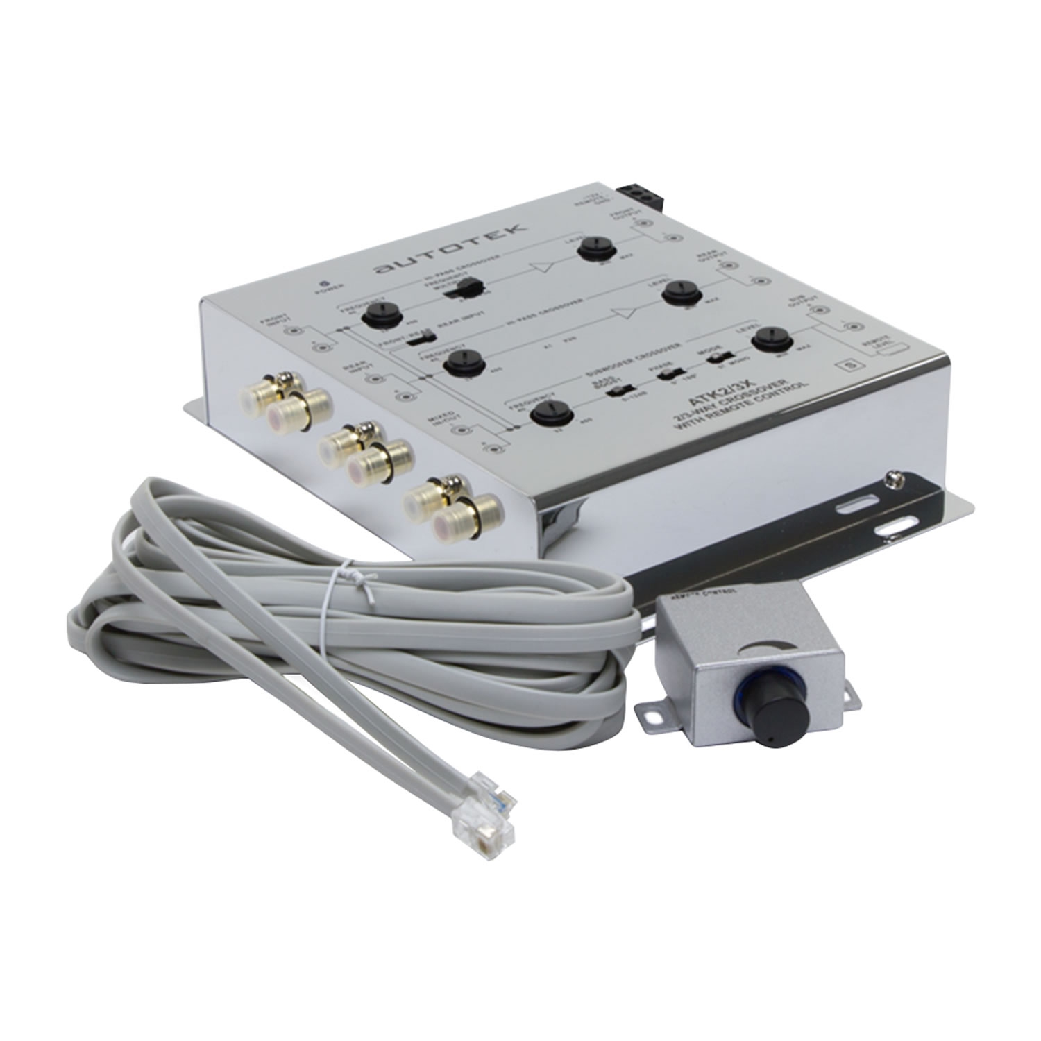 Filtre actif à 2 voies/3 voies ATK2/3X d’Autotek avec télécommande pour les graves