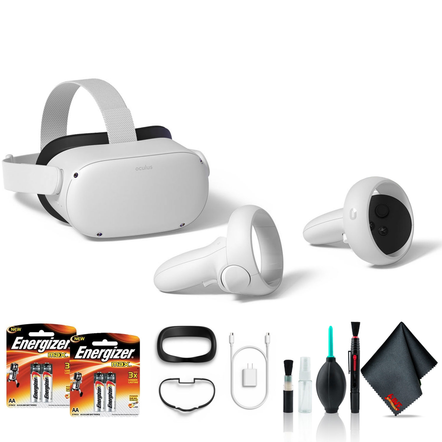 Meta Quest 2 Advanced VR Headset 128GB White Bundle with