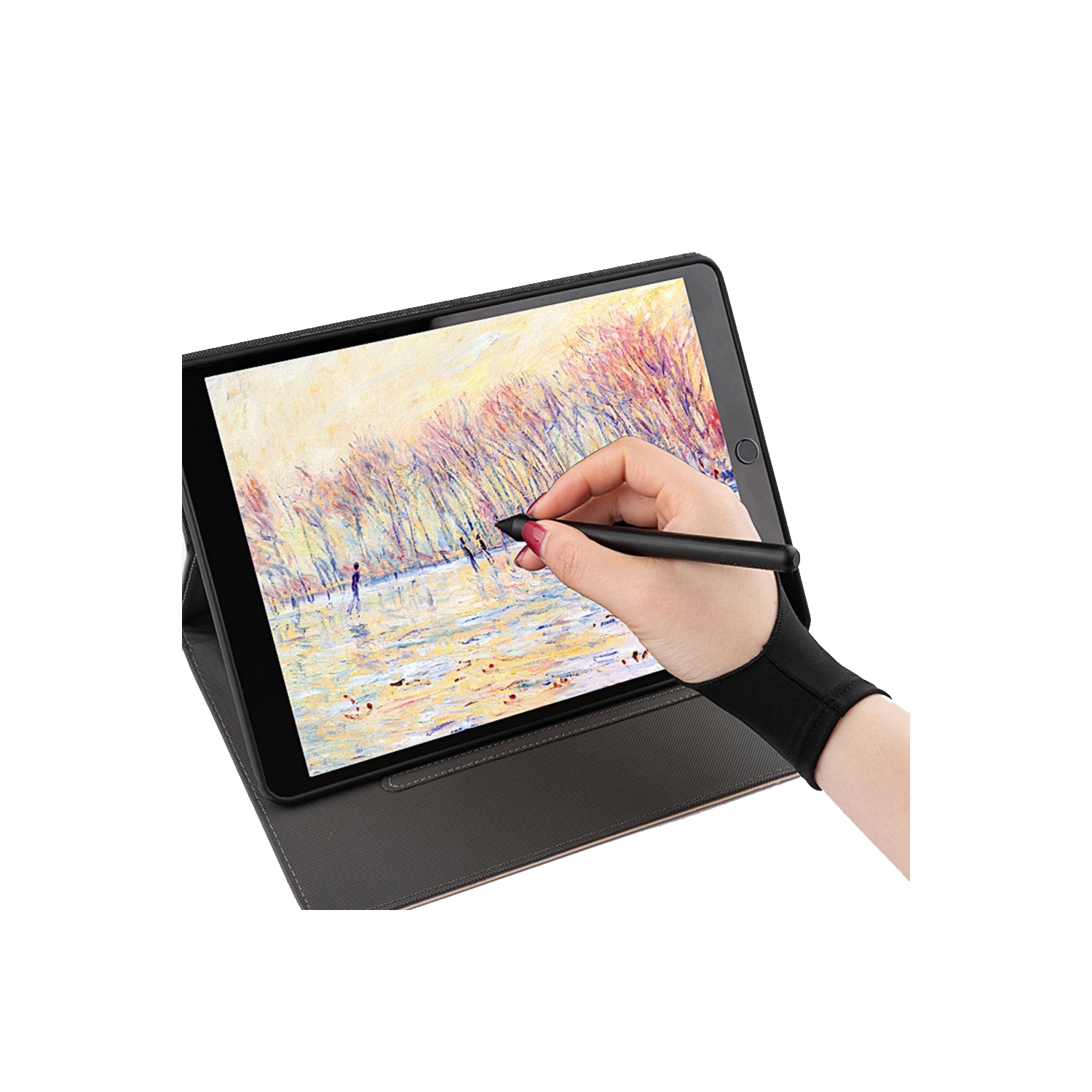 navor Artist Gloves, High Elasticity Glove with Two Fingers for Sketching, Graphics iPad Drawing for Right/Left Hand