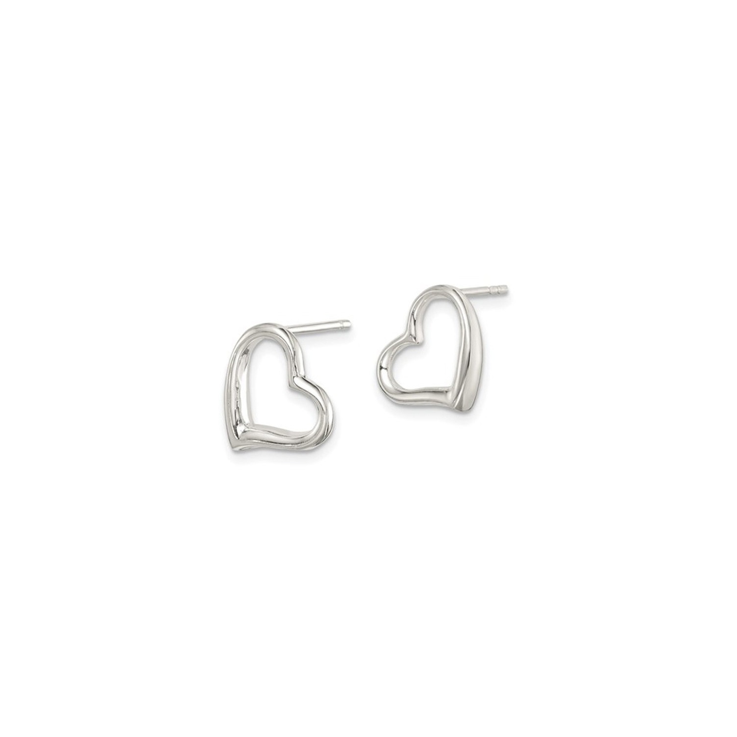 Sterling Silver Polished Open Heart Post Earrings