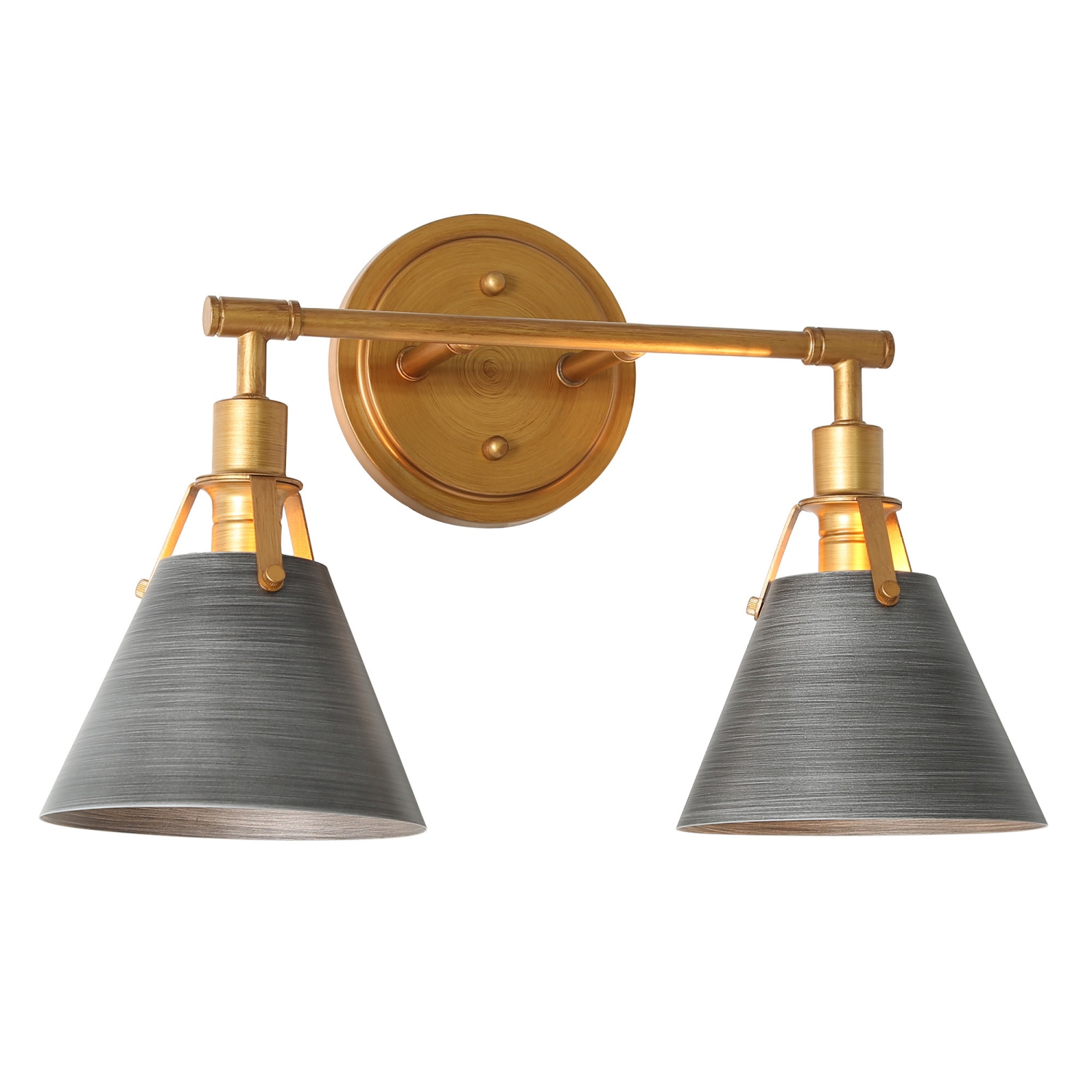 Modern 2-Light Brushed Dark Silver Vanity Light