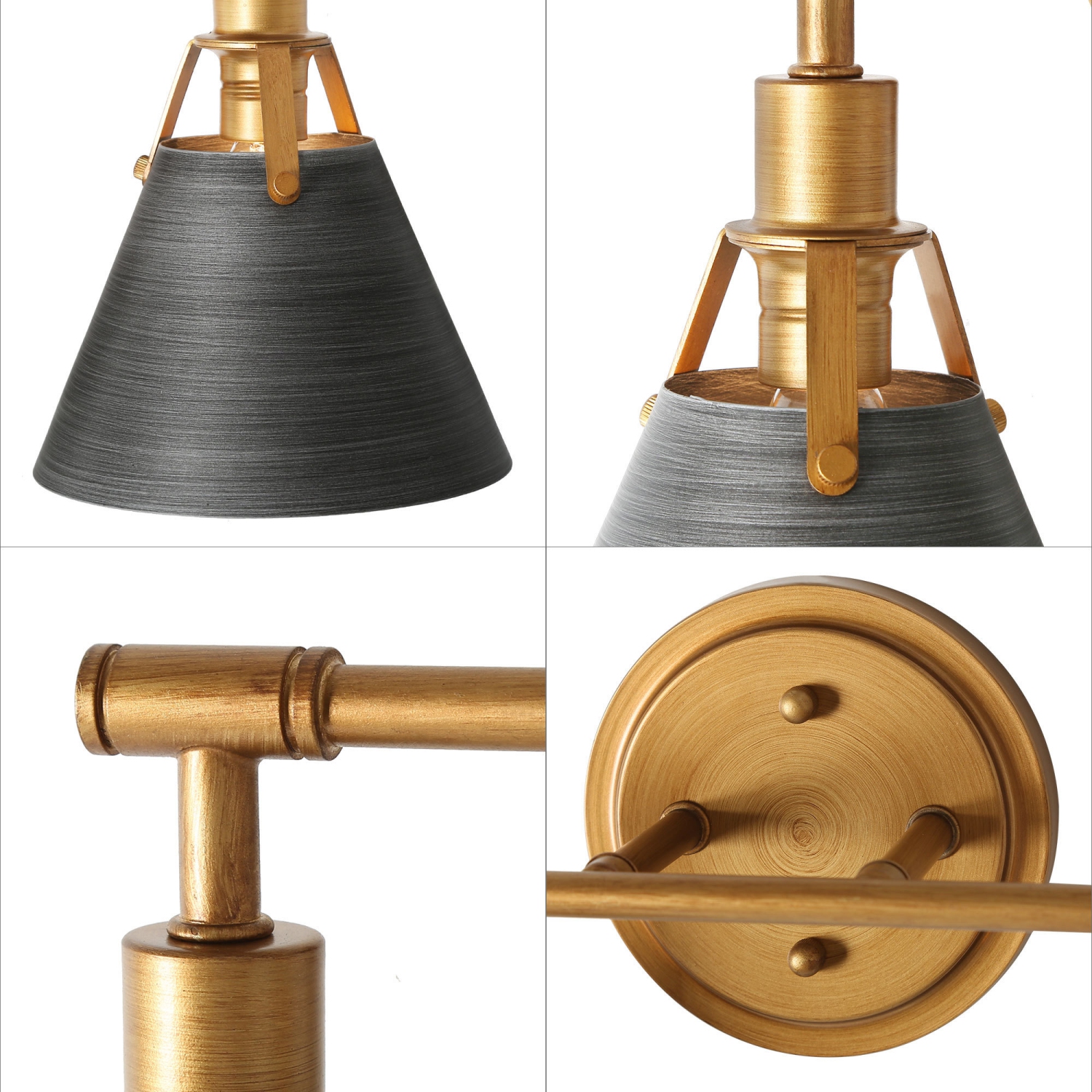 Modern 2-Light Brushed Dark Silver Vanity Light