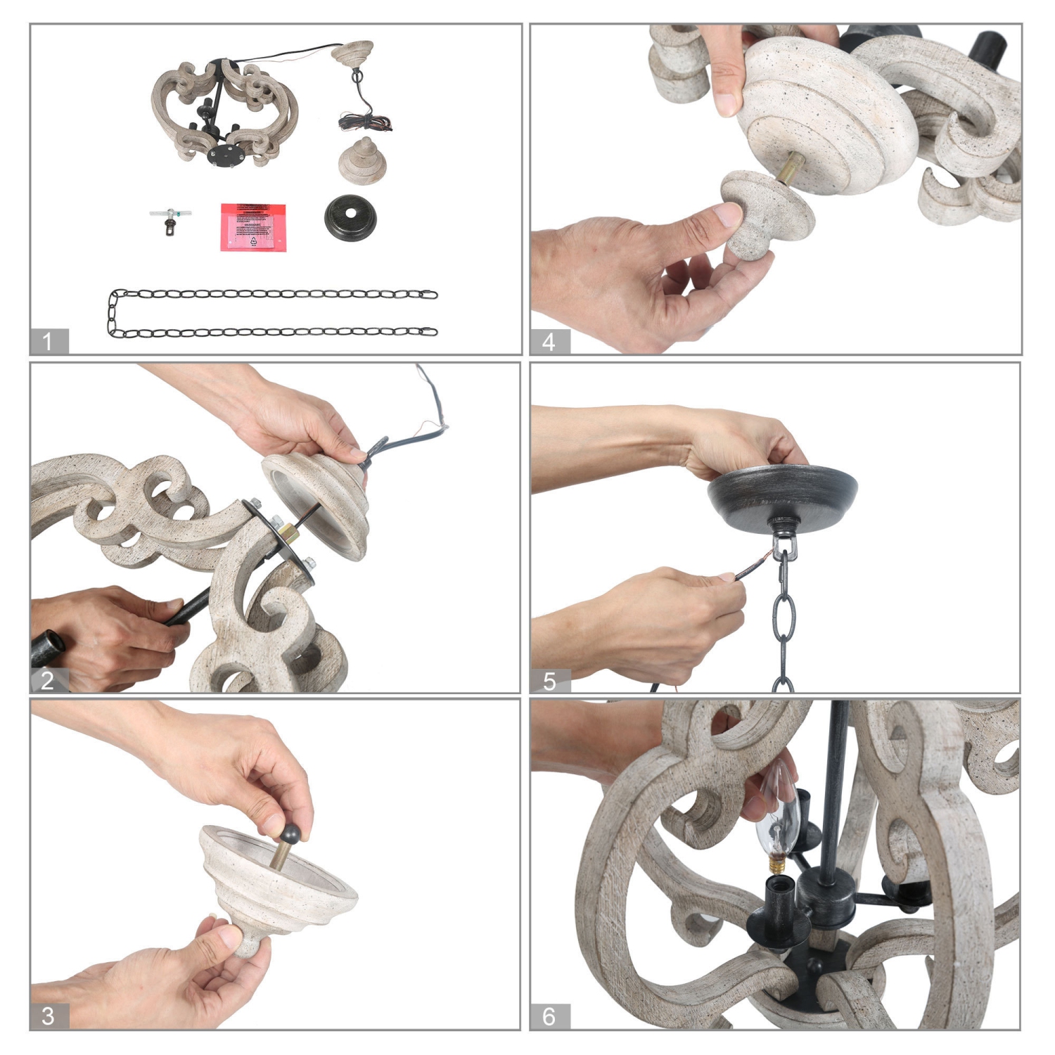 Farmhouse 3-Light Candelabra Chandelier