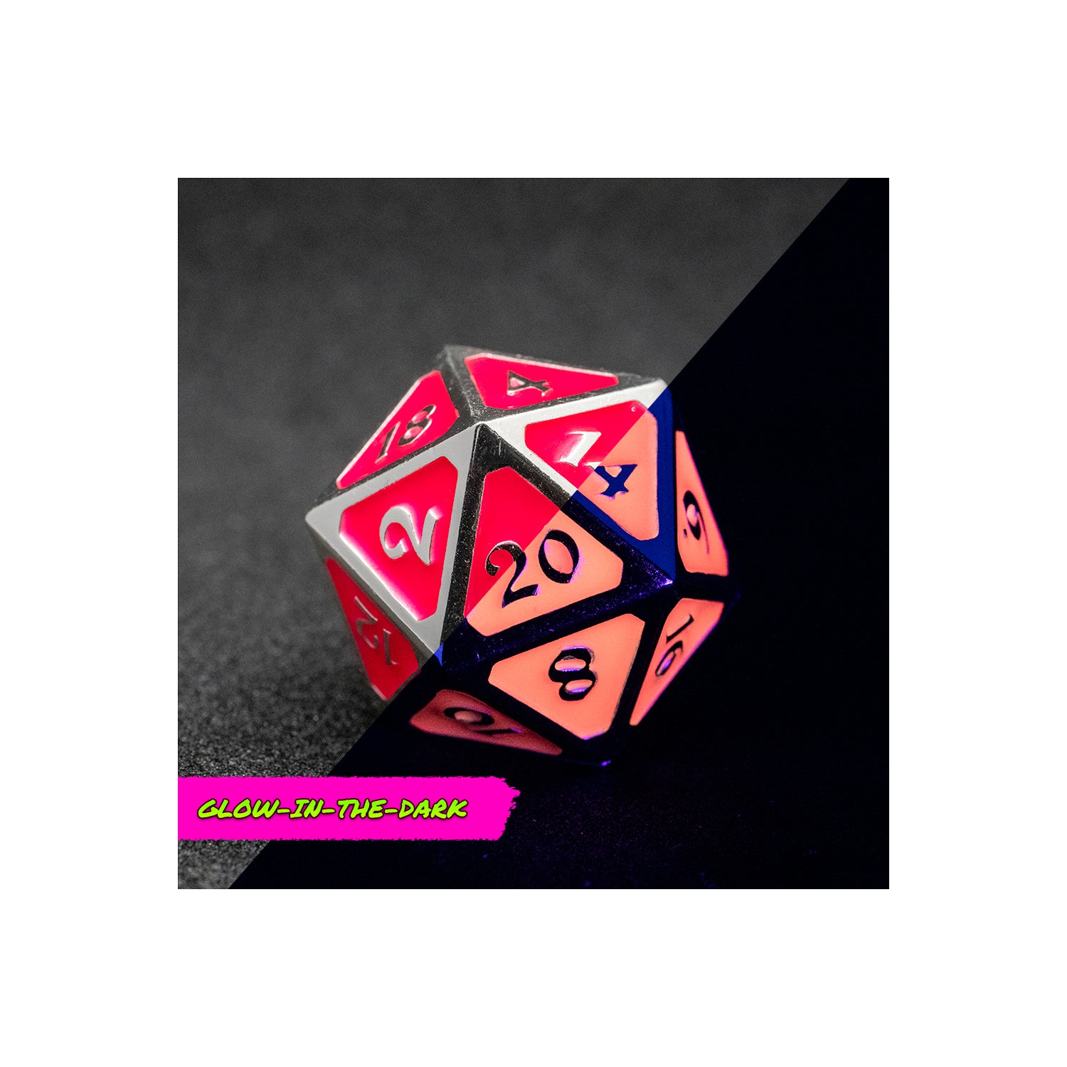 Die Hard Dice Multiclass Dire D20: Afterdark Mythica Neon Kiss (Glow in the Dark)