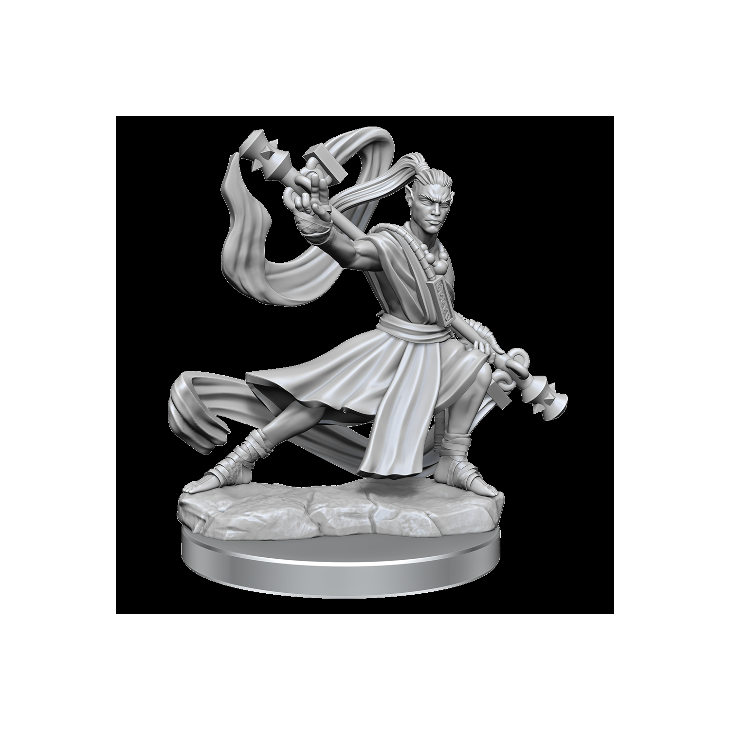 WizKids Games Dungeons & Dragons Frameworks Unpainted Miniatures: Elf Monk (Male) (SALE)