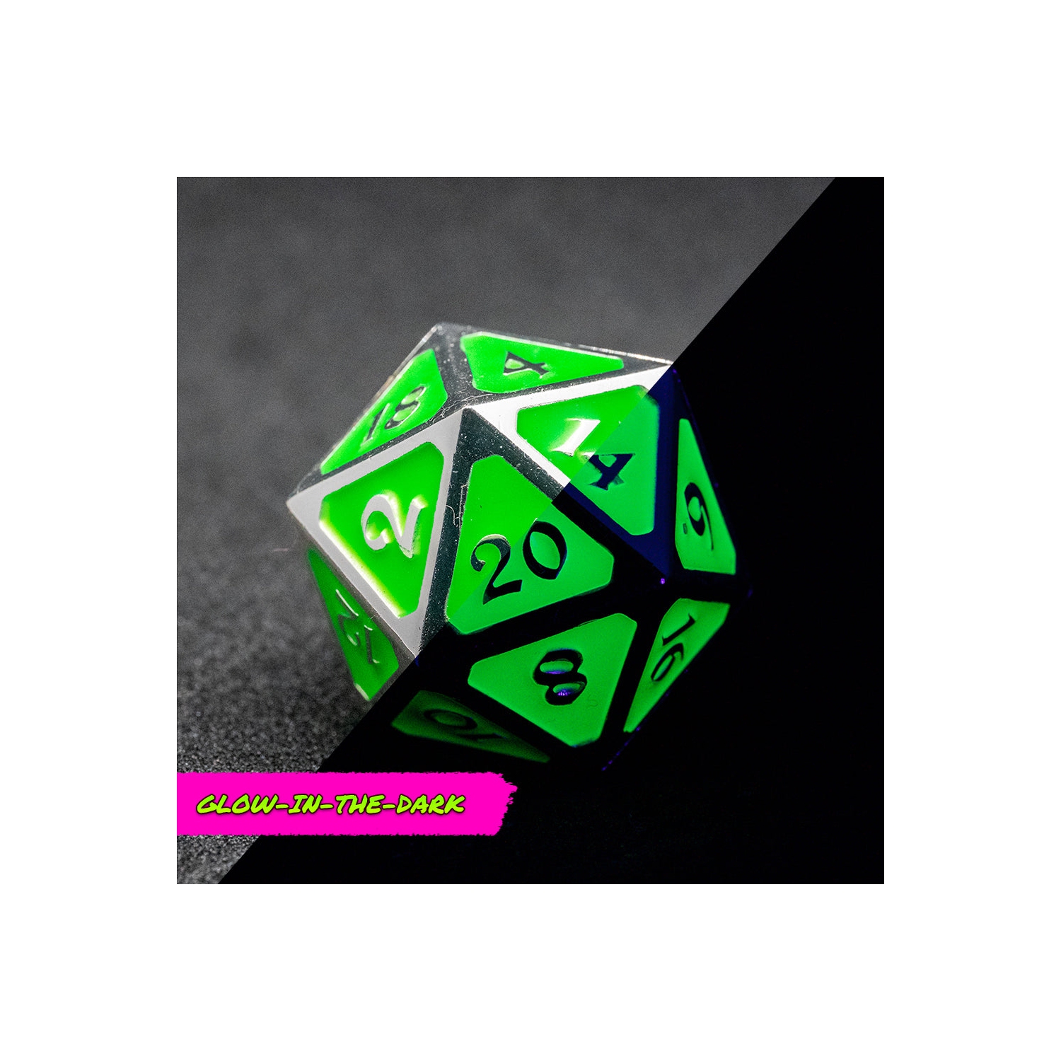 Die Hard Dice Multiclass Dire D20: Afterdark Mythica Neon Rave (Glow in the Dark)