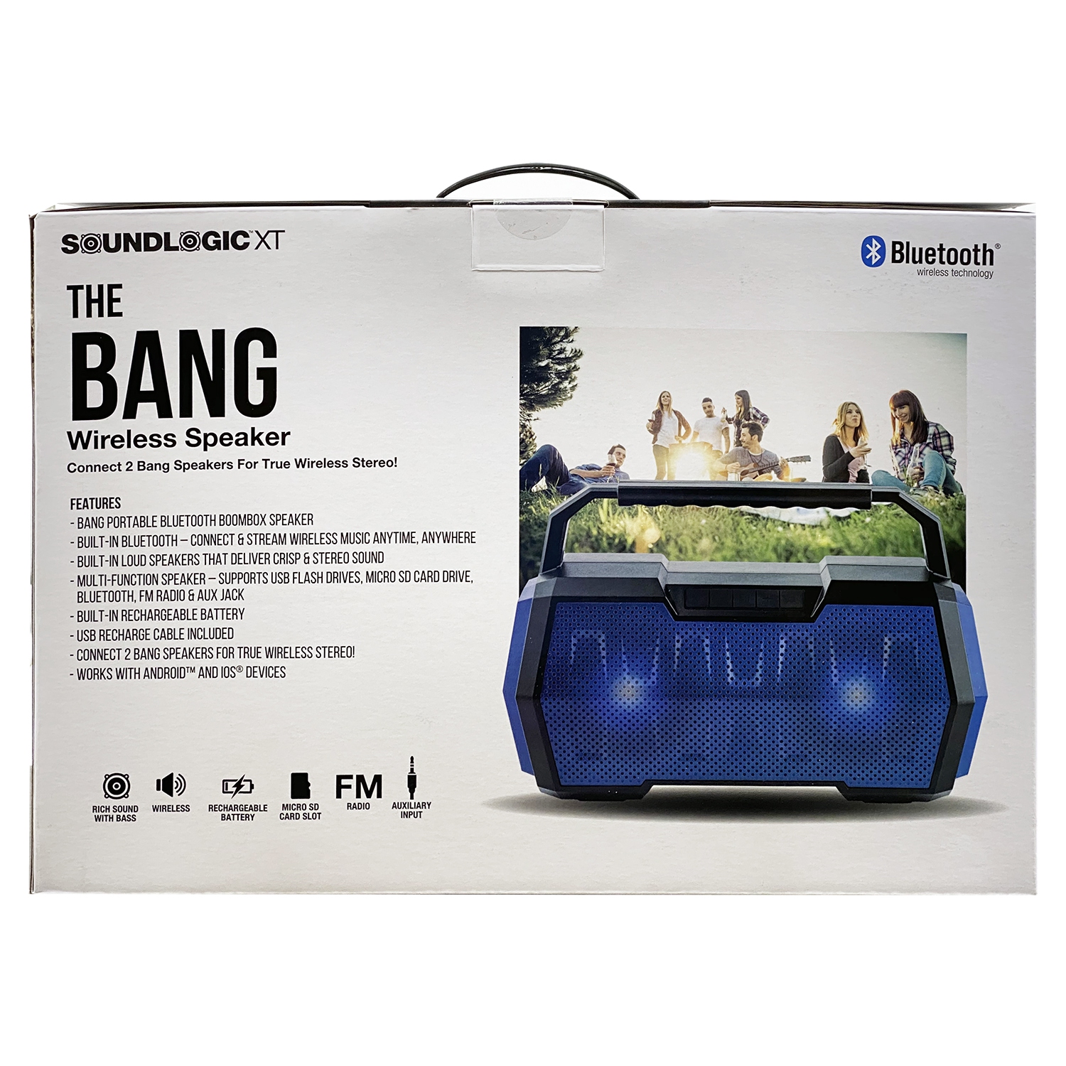 SoundLogic XT The Bang Light-Up Wireless Bluetooth Loud Speaker w/ FM Radio