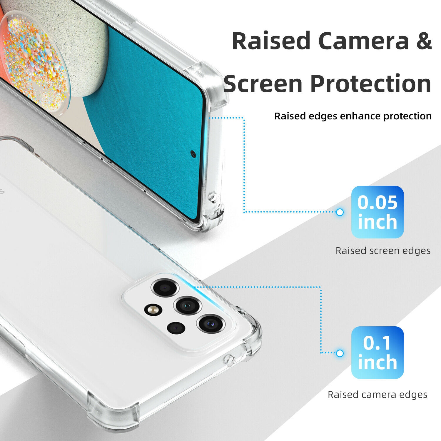 【CSmart】 Thin TPU Silicone Jelly Bumper Soft Case Back Cover for Samsung Galaxy A33 5G, Clear