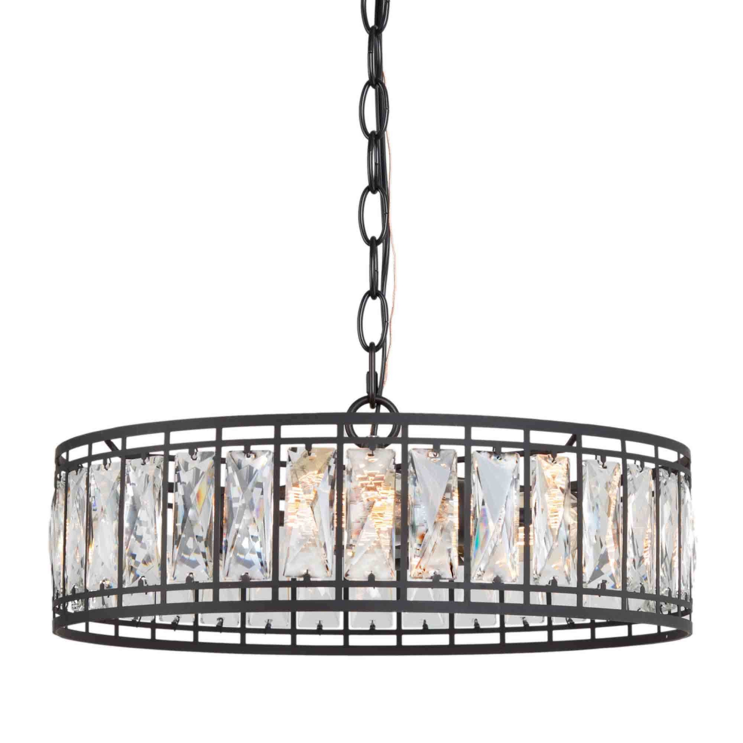 Modern 3-Light Single Tier Crystal Chandelier