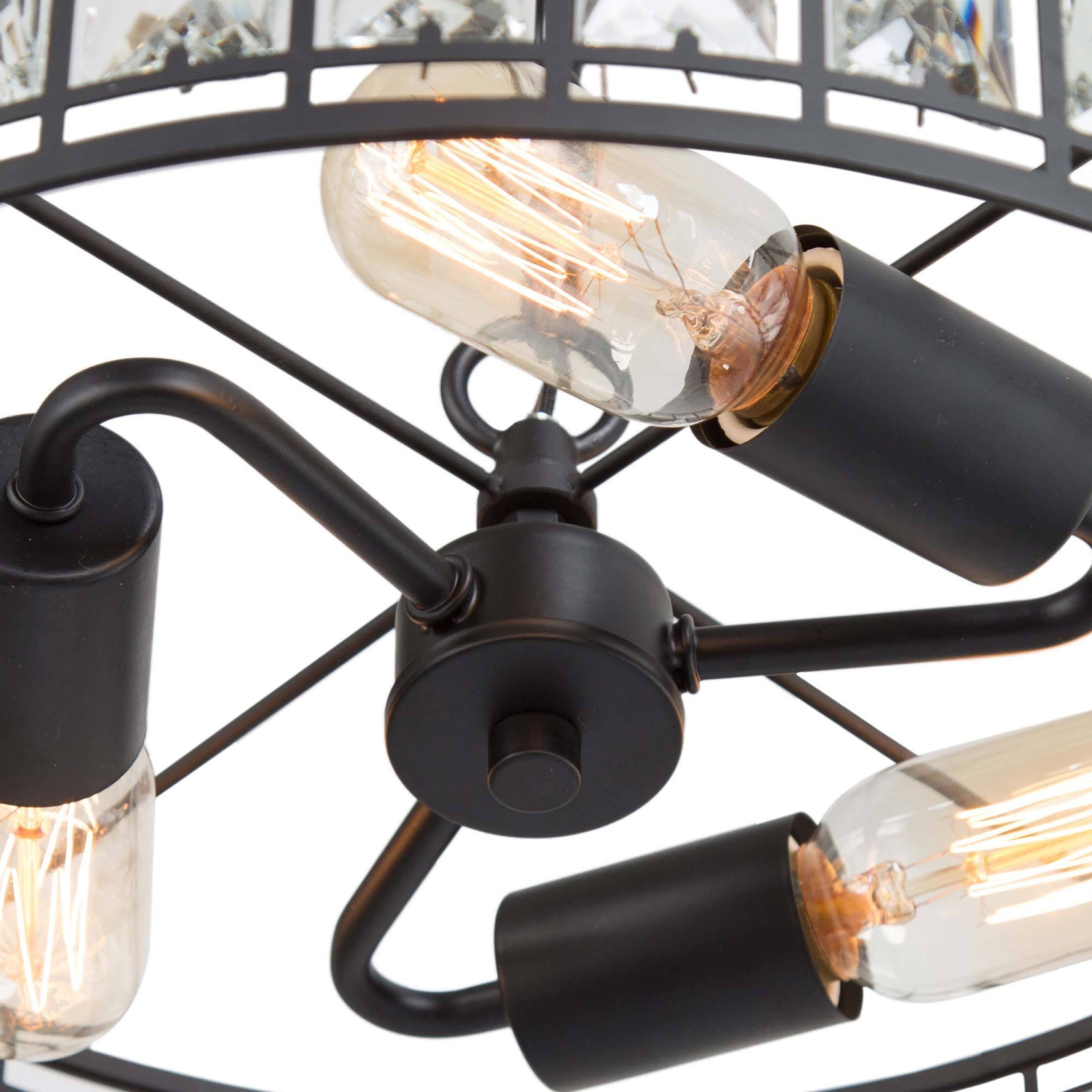 Modern 3-Light Single Tier Crystal Chandelier