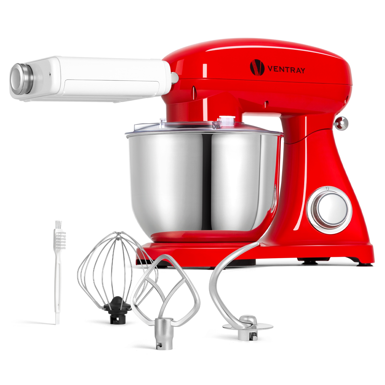 VENTRAY Stand Mixer and 3-in-1 Pasta Maker Bundle - Red
