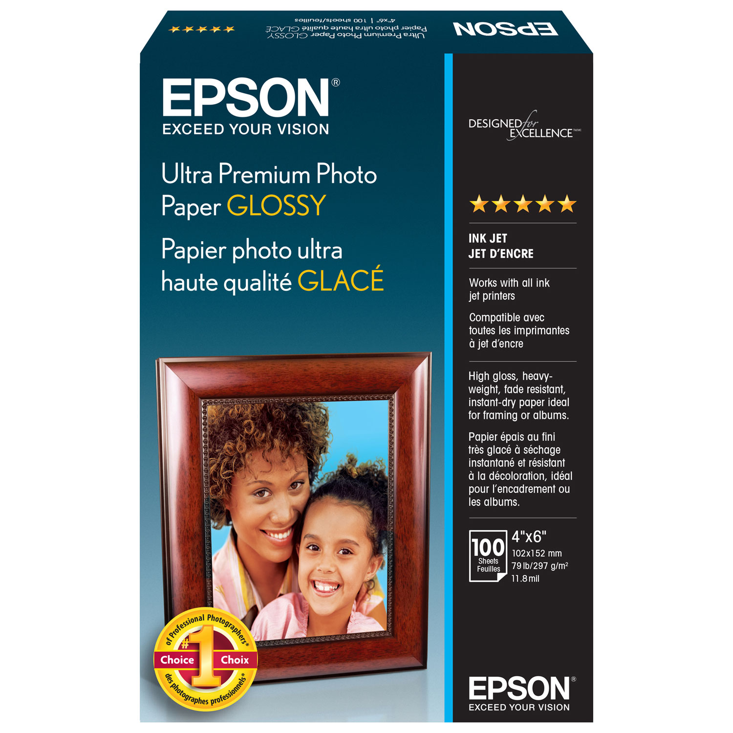 Epson 100-Sheet 4" x 6" Ultra Premium Glossy Photo Paper