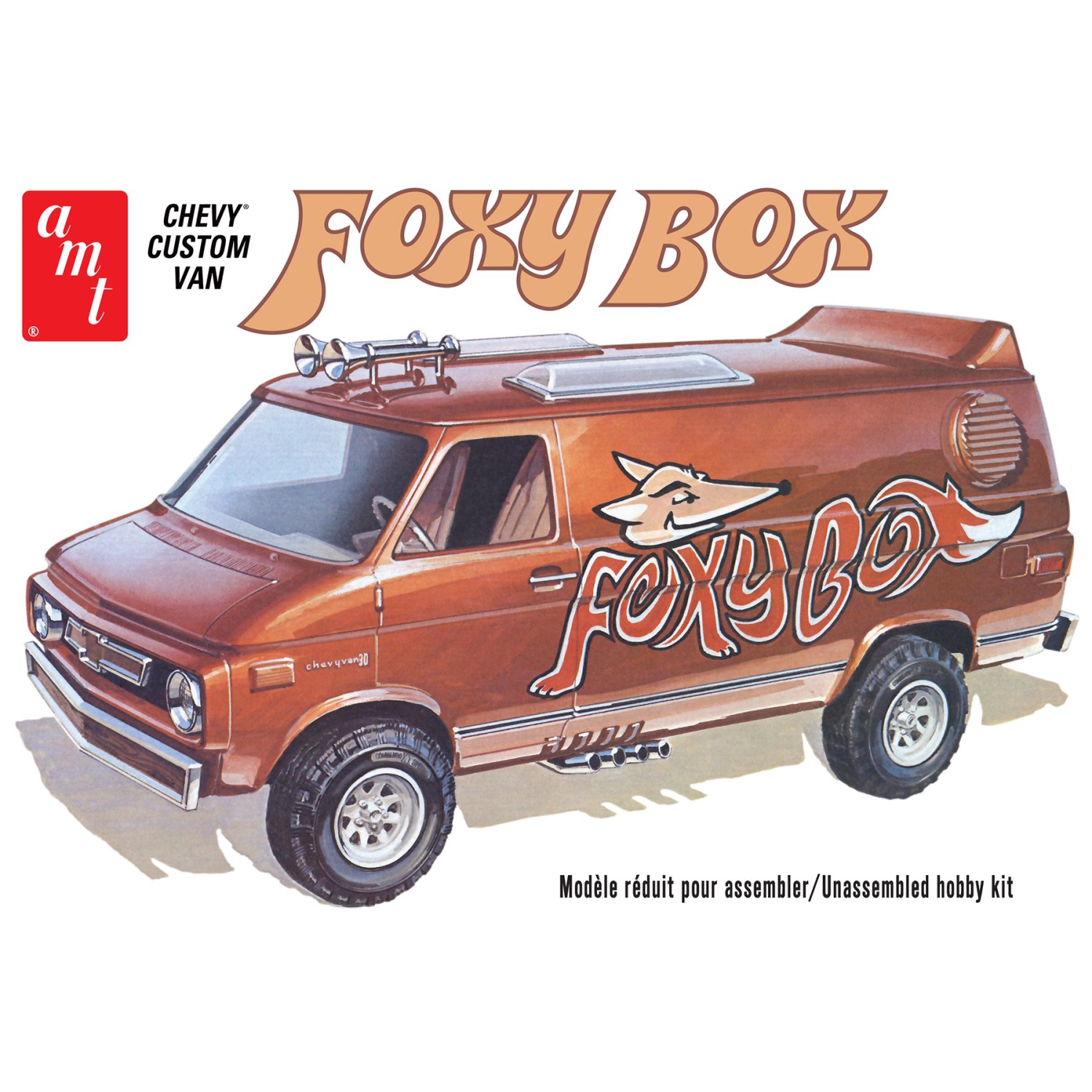 1975 Chevy Custom Van Foxy Box (AMT1265) 1:25 Scale Car Plastic Model Kit