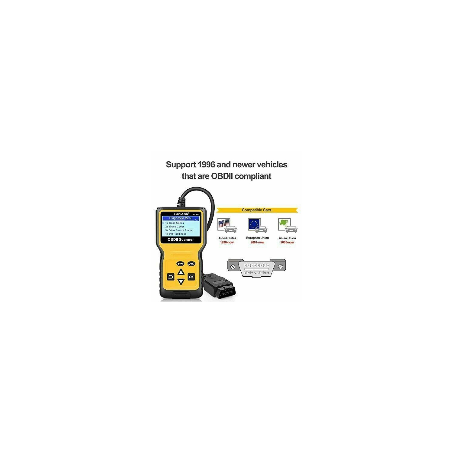 OBDII OBD2 Scanner Car Diagnostic Code Reader Turn off Check Engine Light MIL