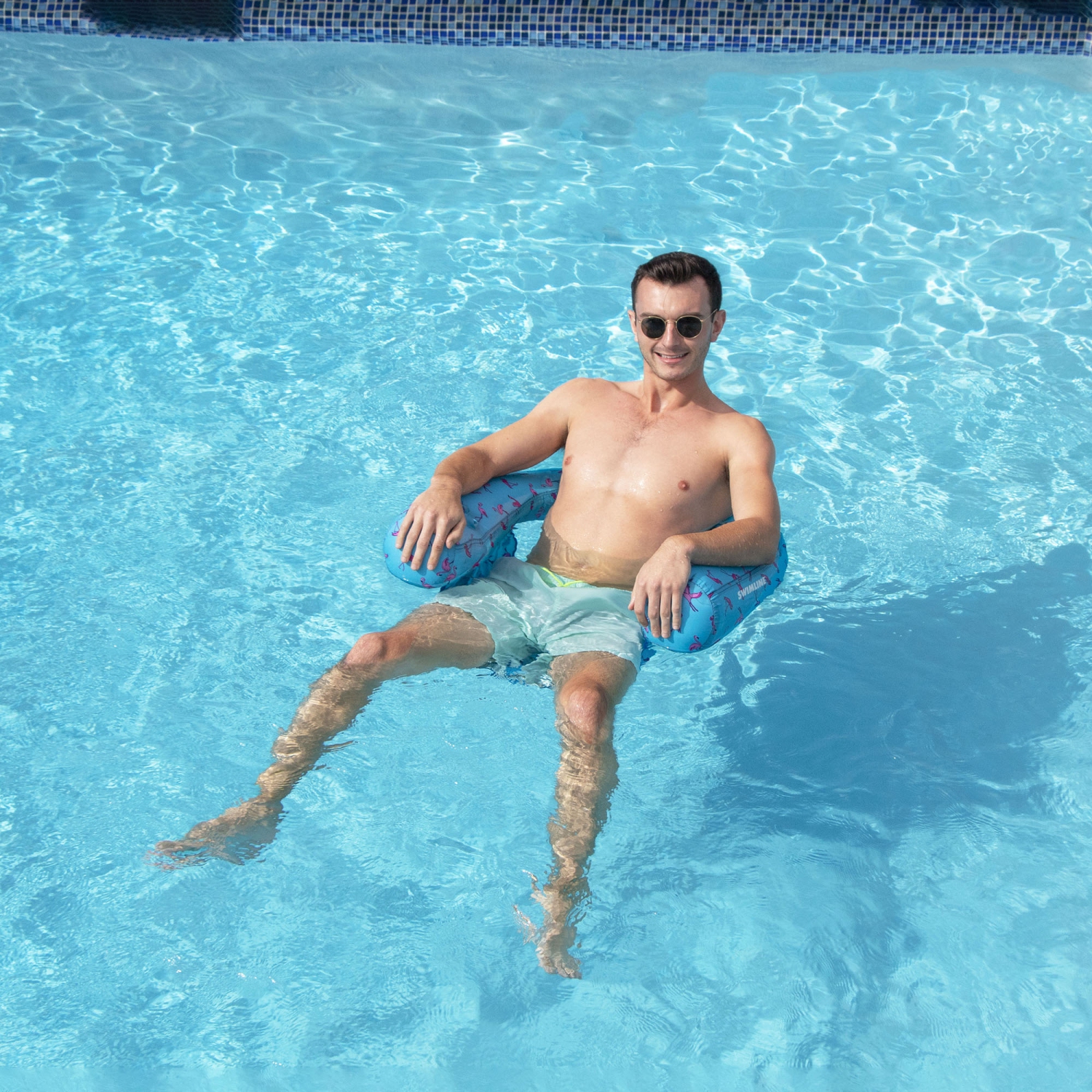 Flamingo Fabric Covered Floating U-Seat Pool Chair Float - 32"