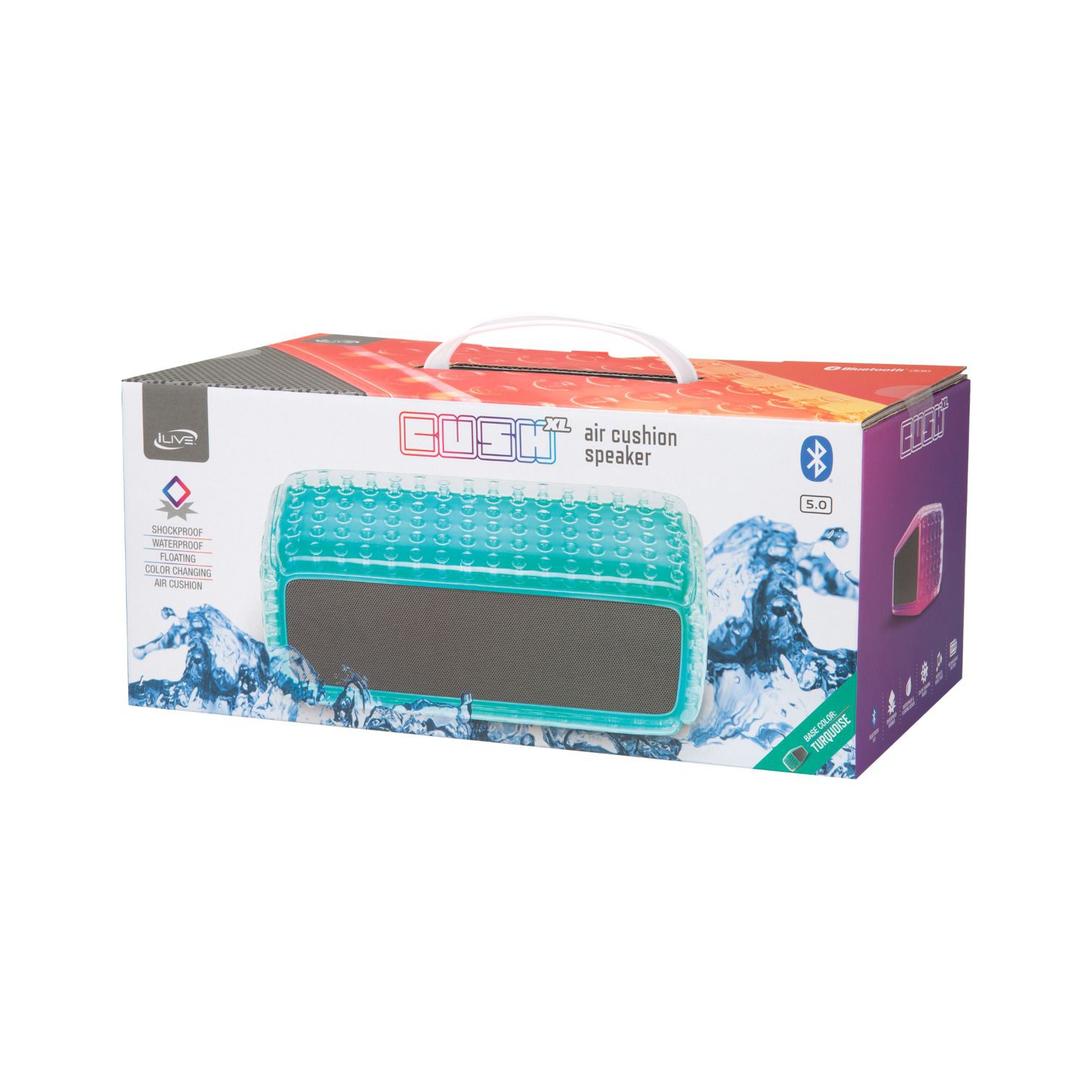 iLive ISBW301TQ Cush XL Air Cushion Waterproof Wireless Bluetooth Speaker - Teal