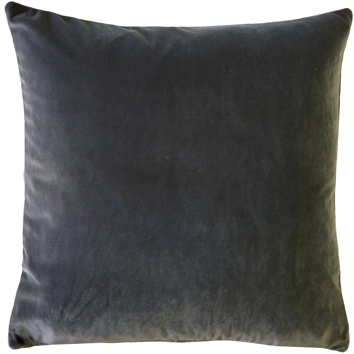 Castello Graphite Gray Velvet Throw Pillow 17x17 with Polyfill Pillow Insert