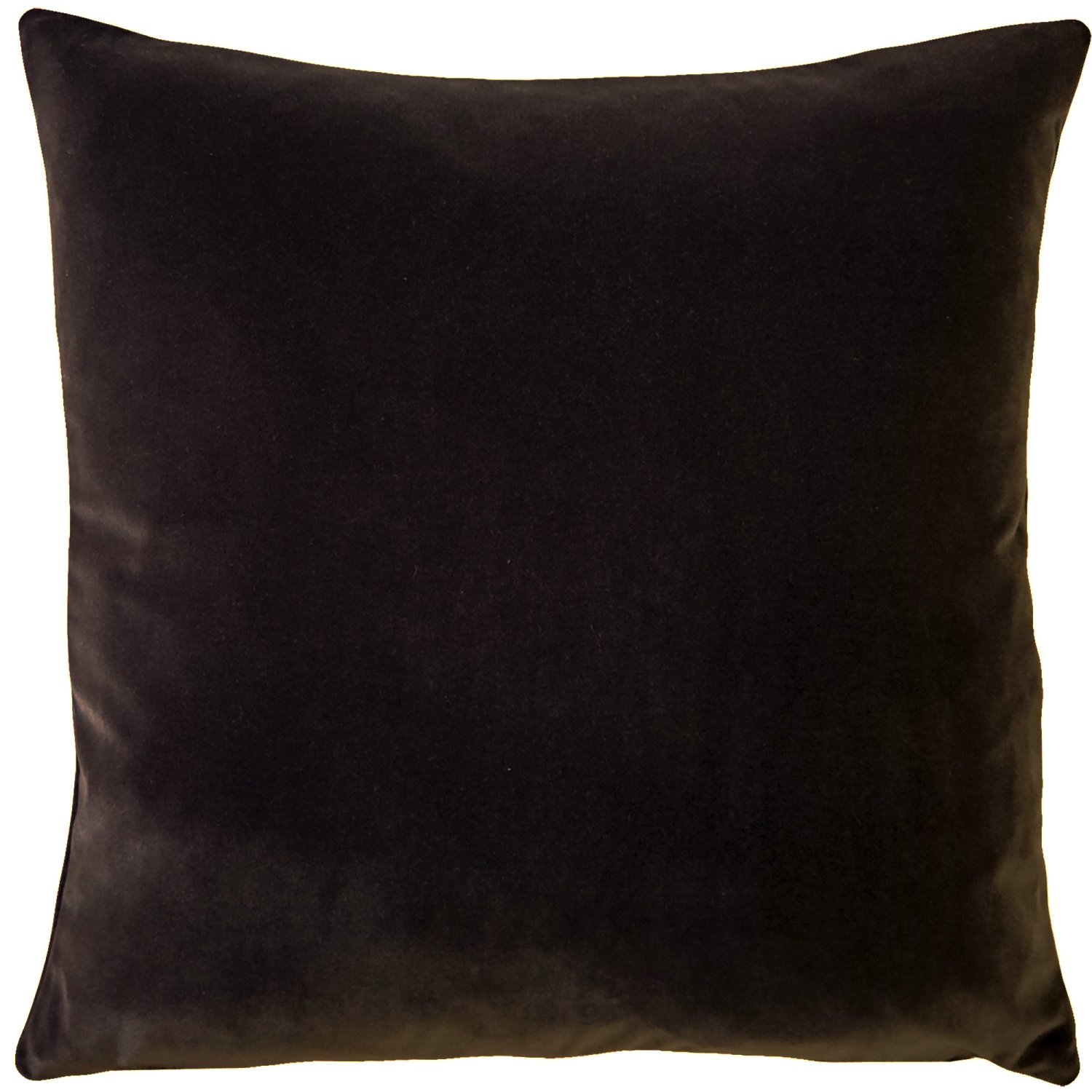 Castello Espresso Brown Velvet Throw Pillow 17x17 with Polyfill Pillow Insert