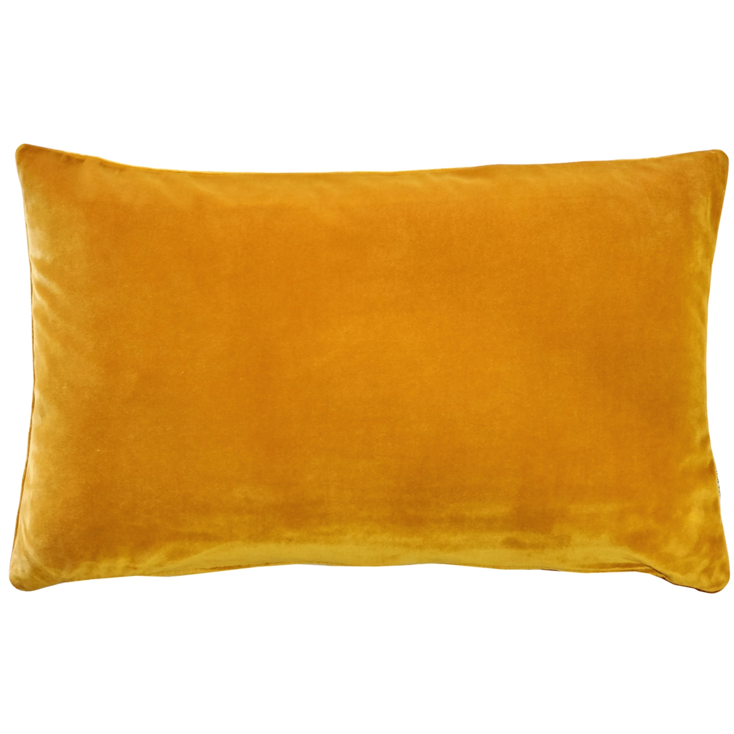 Castello Deep Yellow Velvet Throw Pillow 12x20 with Polyfill Pillow Insert