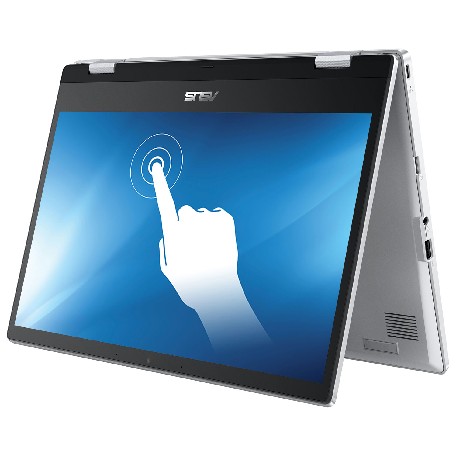 ASUS 14" Touchscreen 2-in-1 Chromebook Flip - Silver (AMD 3015Ce Processor/64GB eMMC/8GB RAM/Chrome OS)