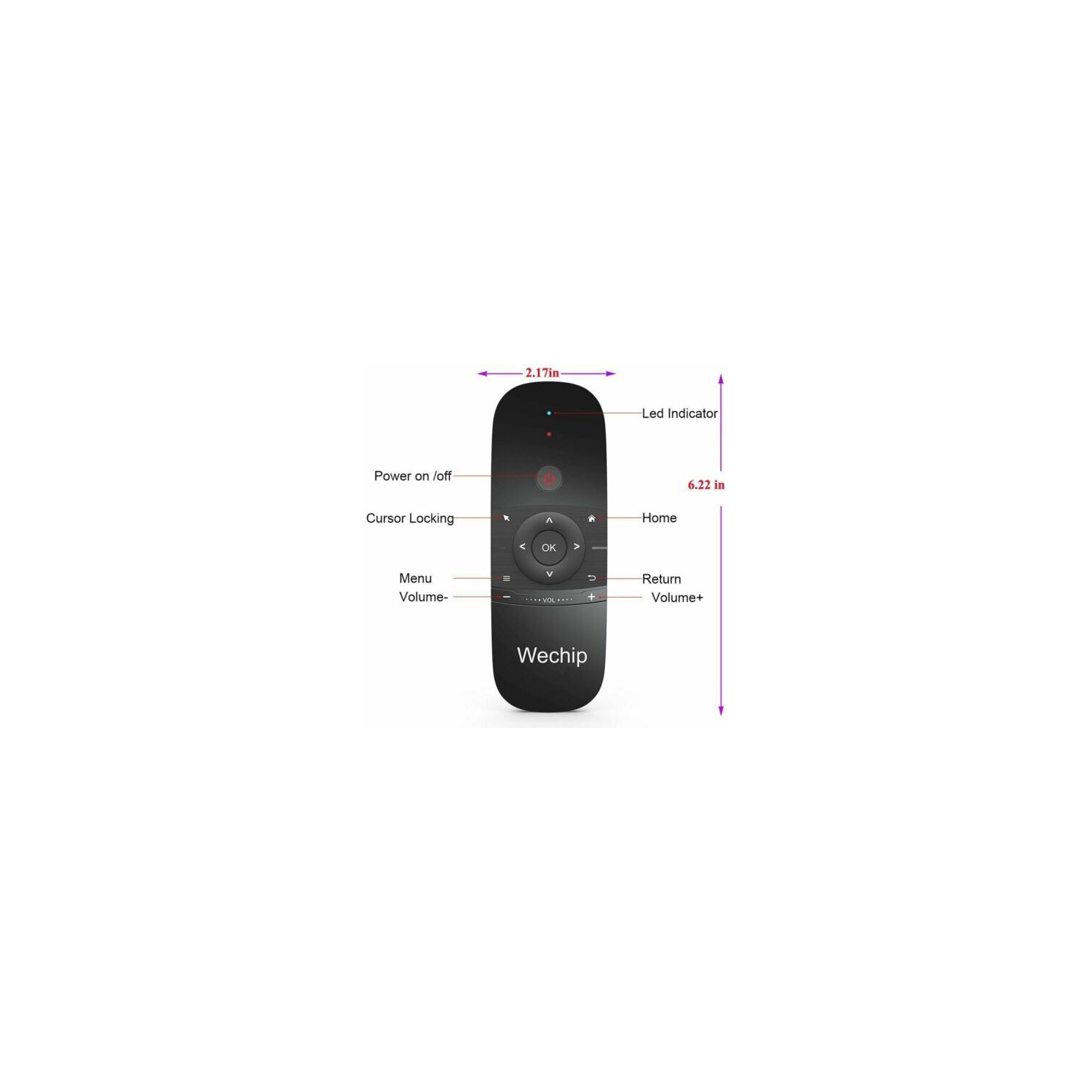 Mini Air Remote,Wechip Wireless Keyboard 2.4G Smart TV Fly Mouse W1 Multifunctional Remote Control