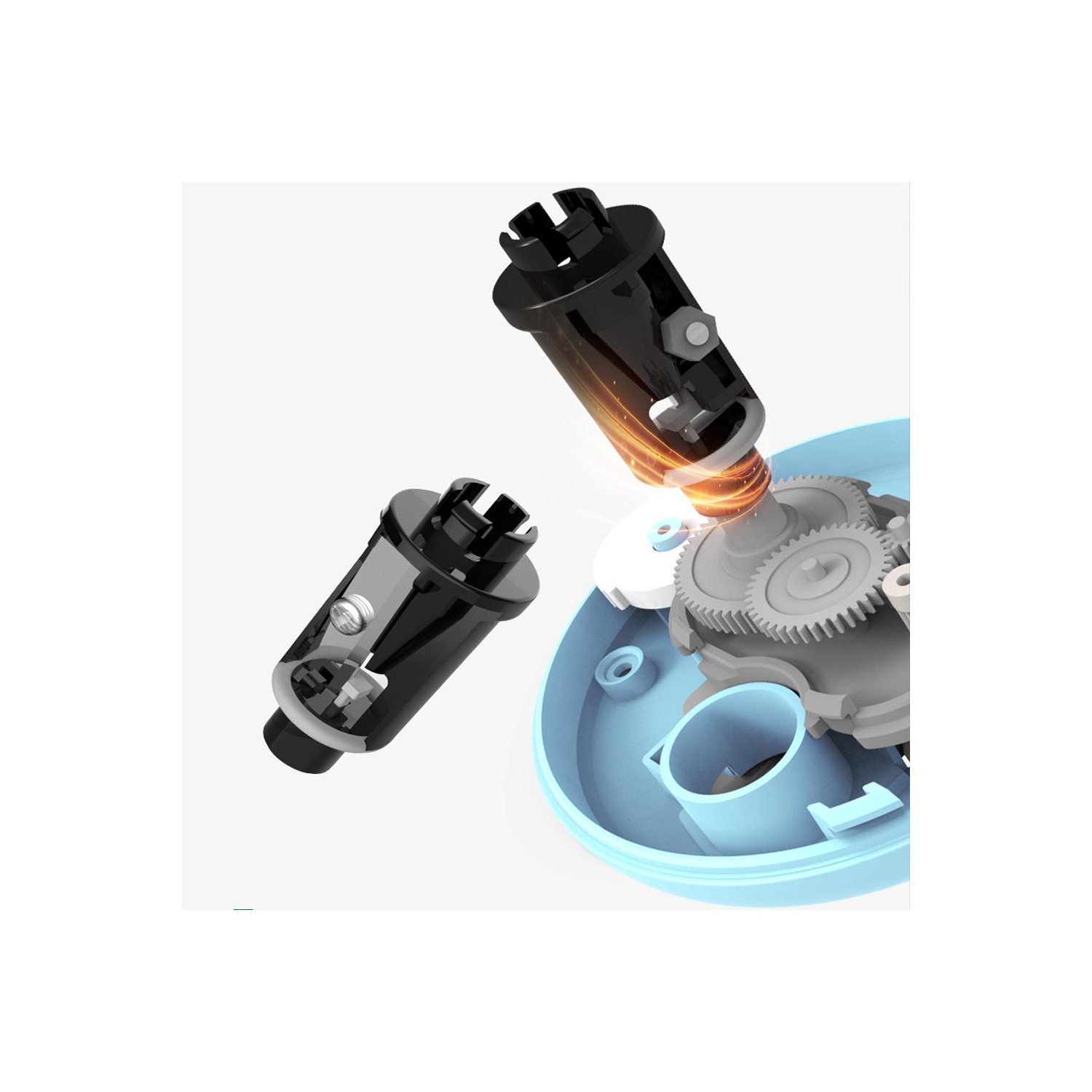 Battery or USB Powered Electric Pencil Sharpener, Tip Size Adjustable for use at home, school, office , Blue