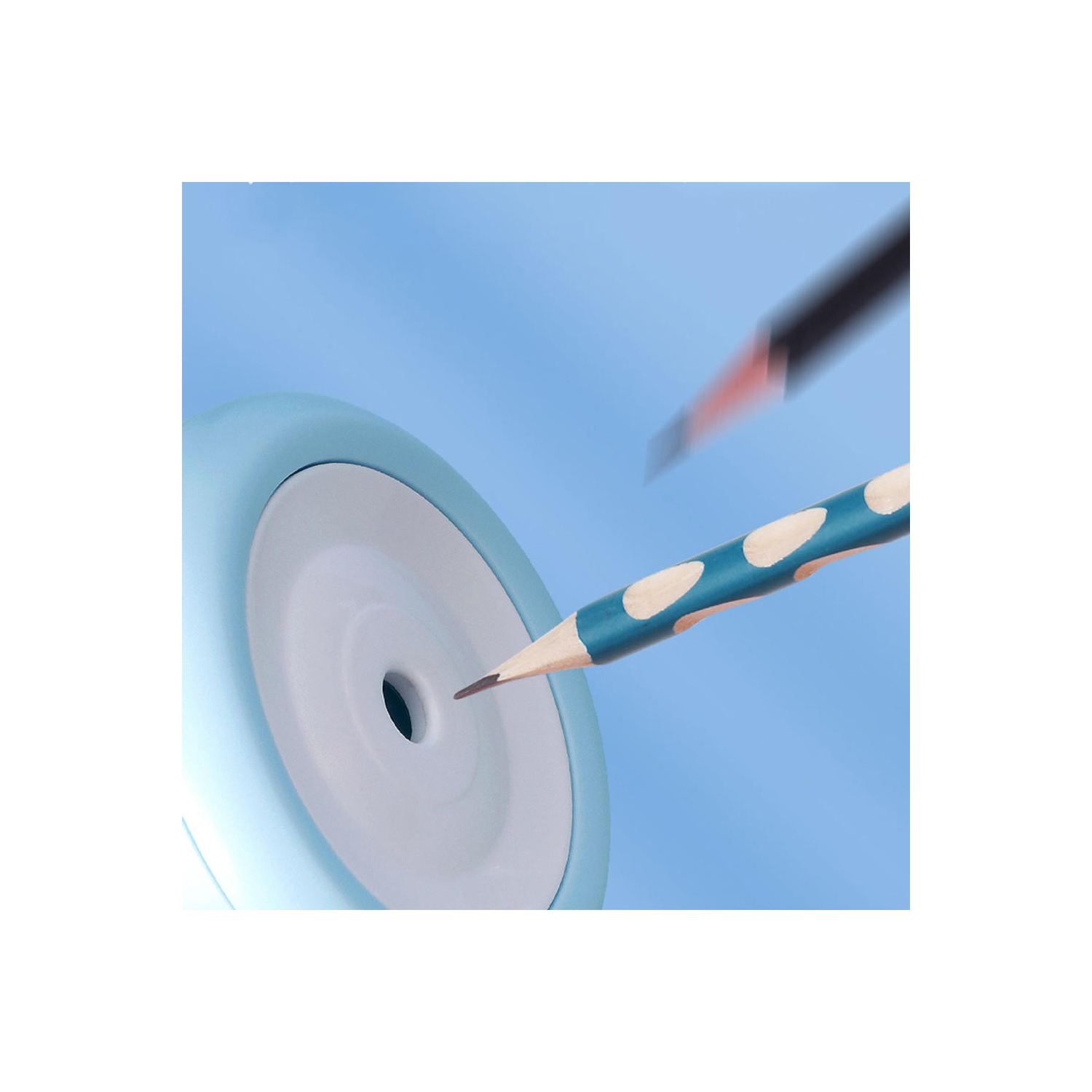 Battery or USB Powered Electric Pencil Sharpener, Tip Size Adjustable for use at home, school, office , Blue