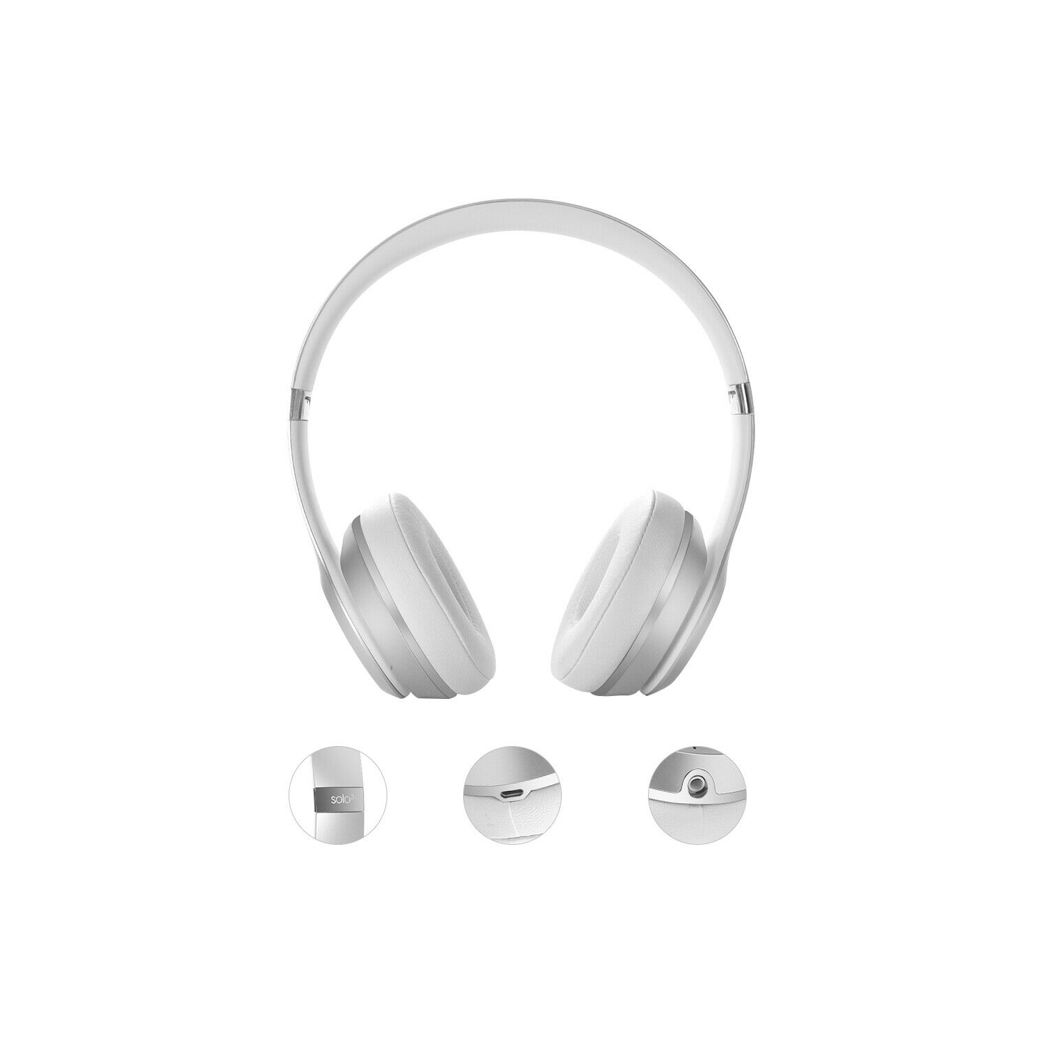 Refurbished - Beats by Dr. Dre Solo3 On the Ear Headphones Noise Isolation Headsets - Silver