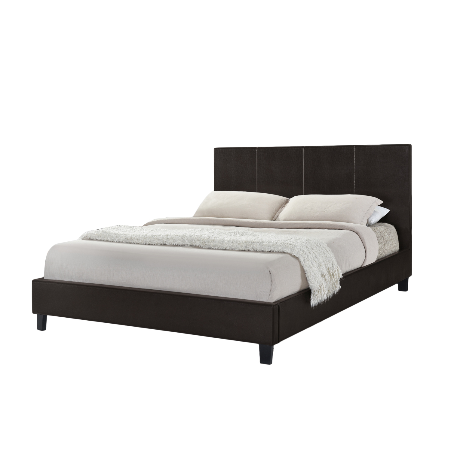 Espresso Uptown PU Upholstered QUEEN Size Platform Bed