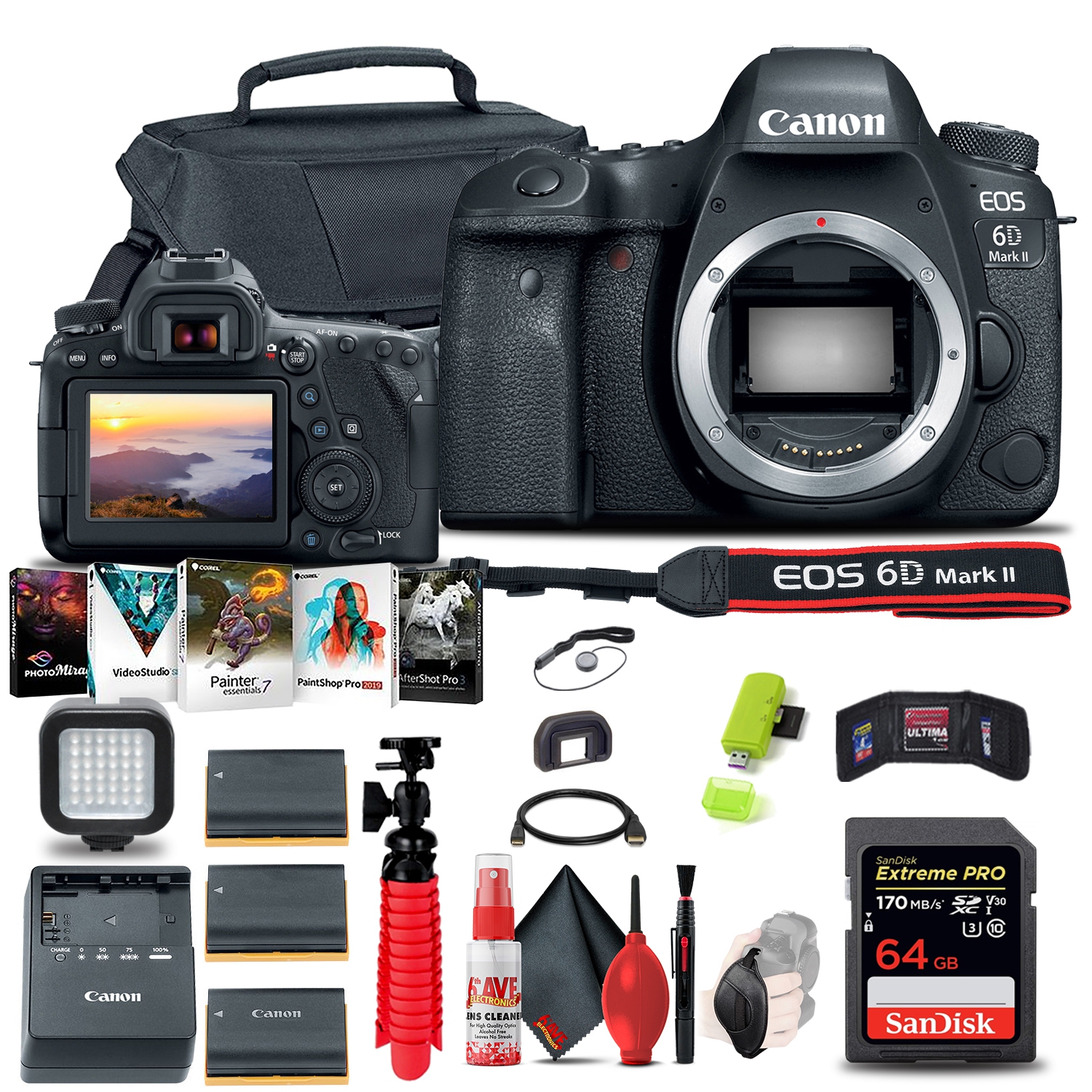 Canon EOS 6D Mark II DSLR Camera Extreme Mountain Bundle