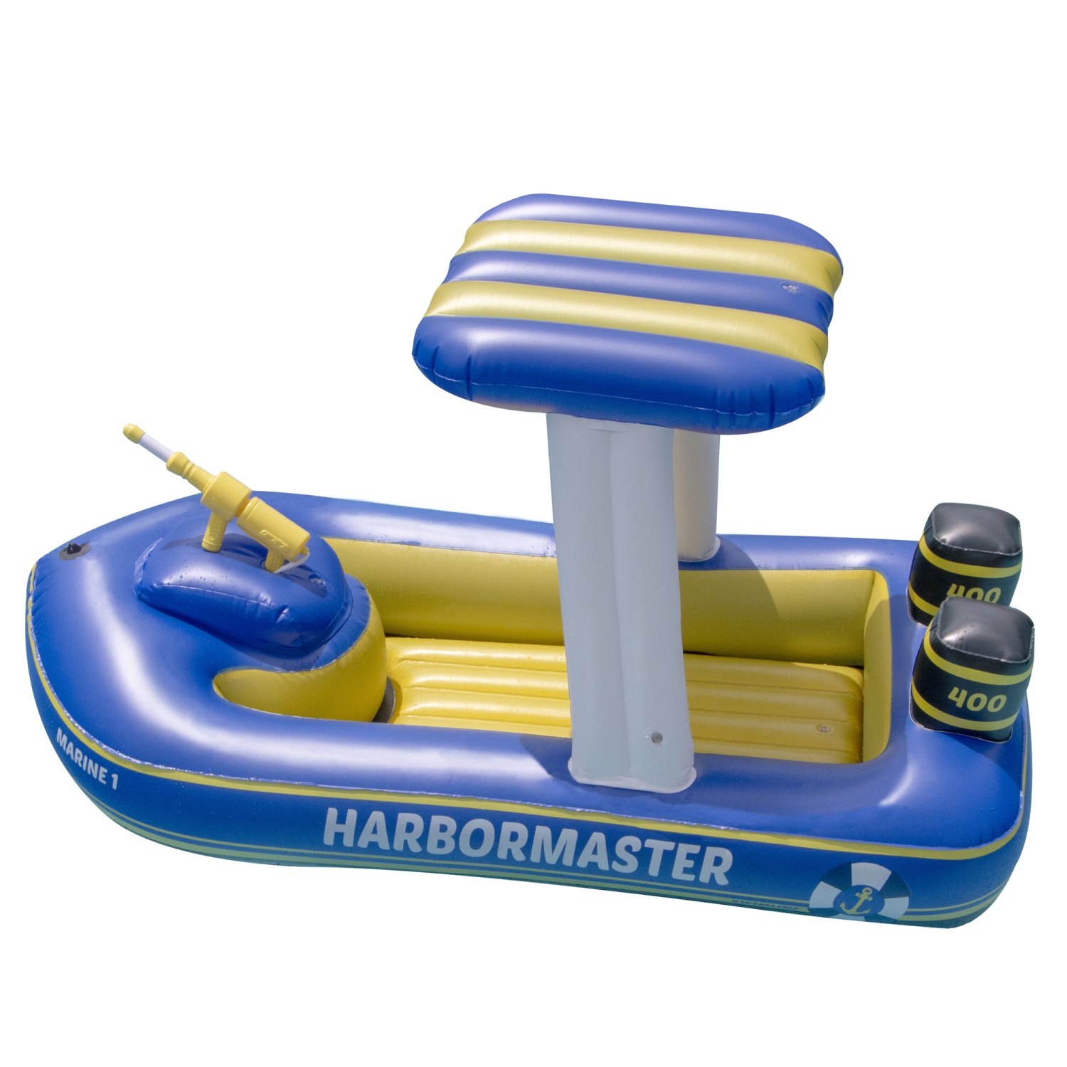 Harbor Master Patrol Boat with Pump Squirter Swimming Pool Float - 67"