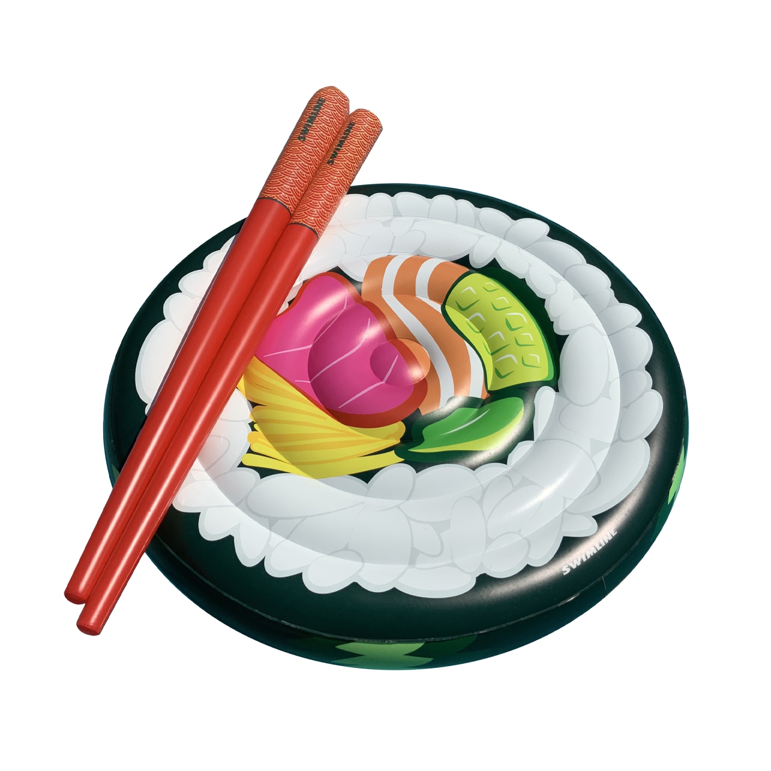 Rouleau-îlot gonflable de 60 po pour sushi avec flotteur de piscine Chopsticks