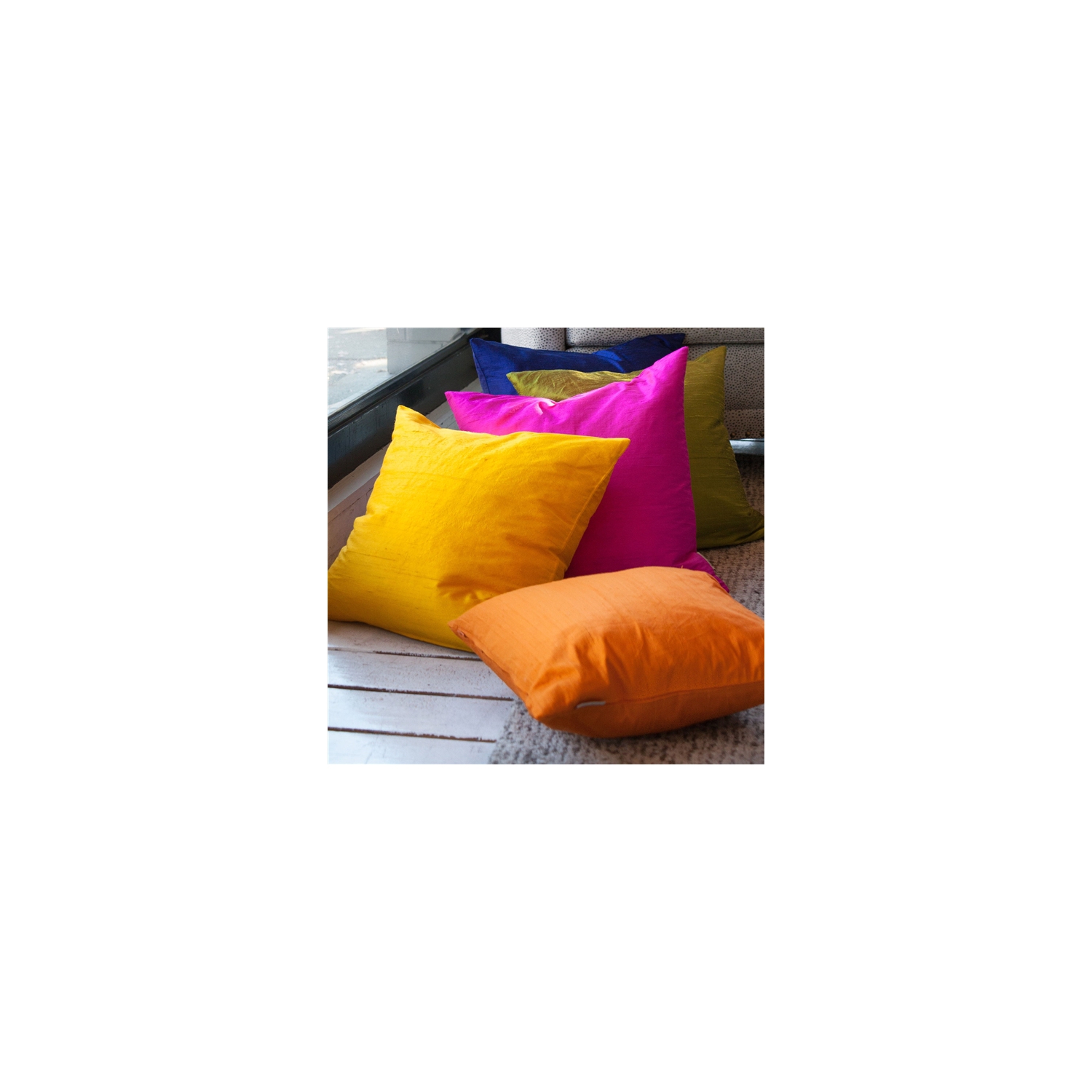 Sankara Black Silk Throw Pillow, 16"x16"